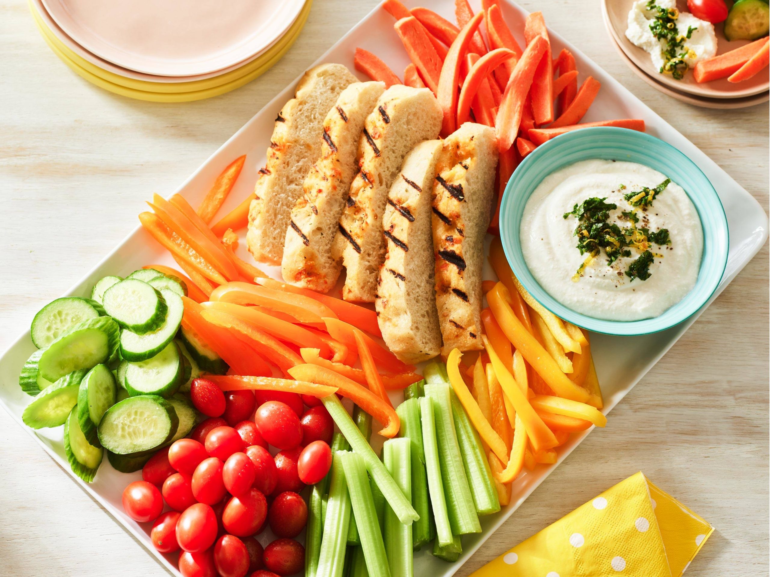 Whipped Ricotta Dip with Focaccia and Veggies | Savory