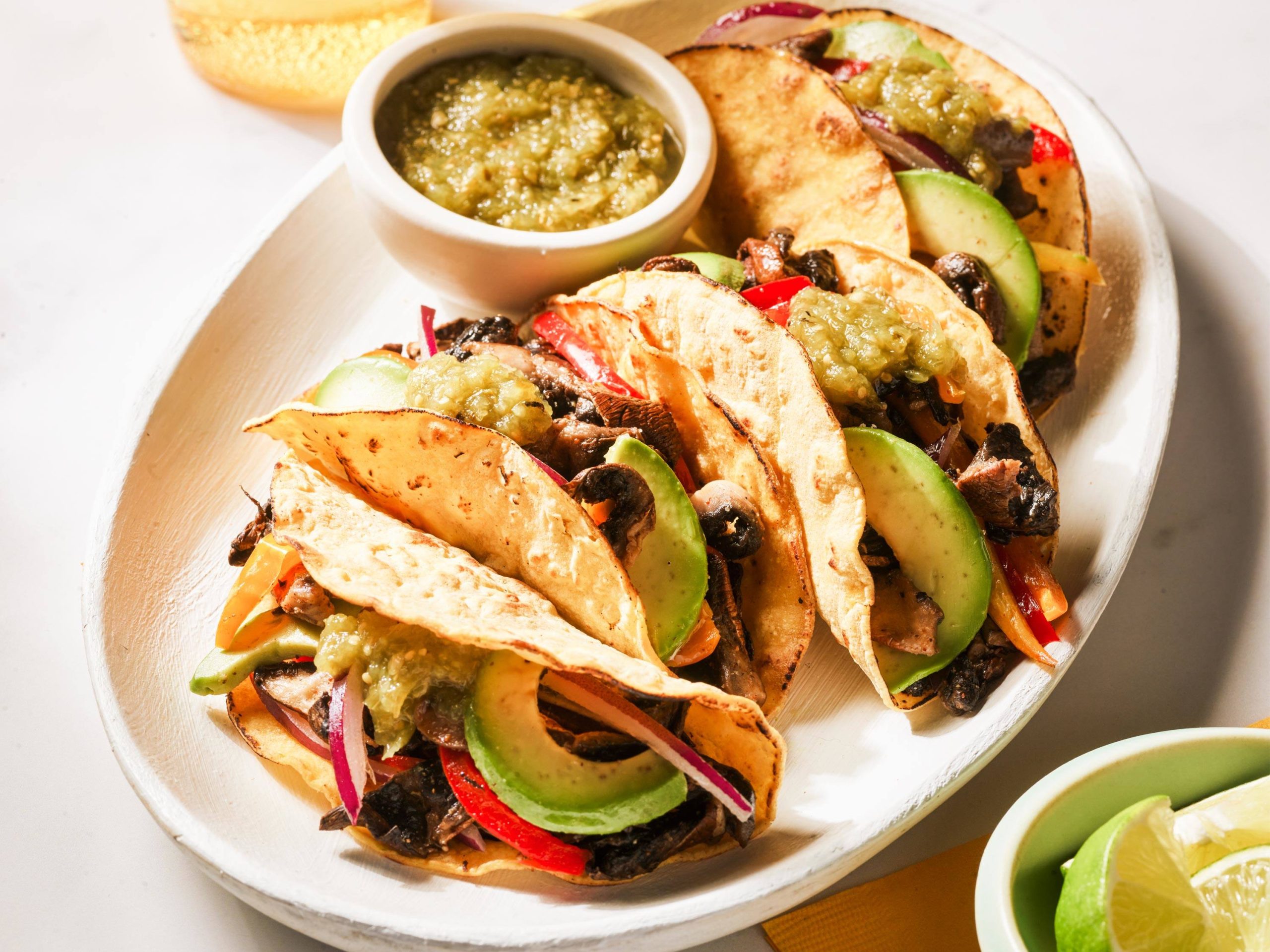 Pulled Mushroom Tacos with Salsa Verde | Savory