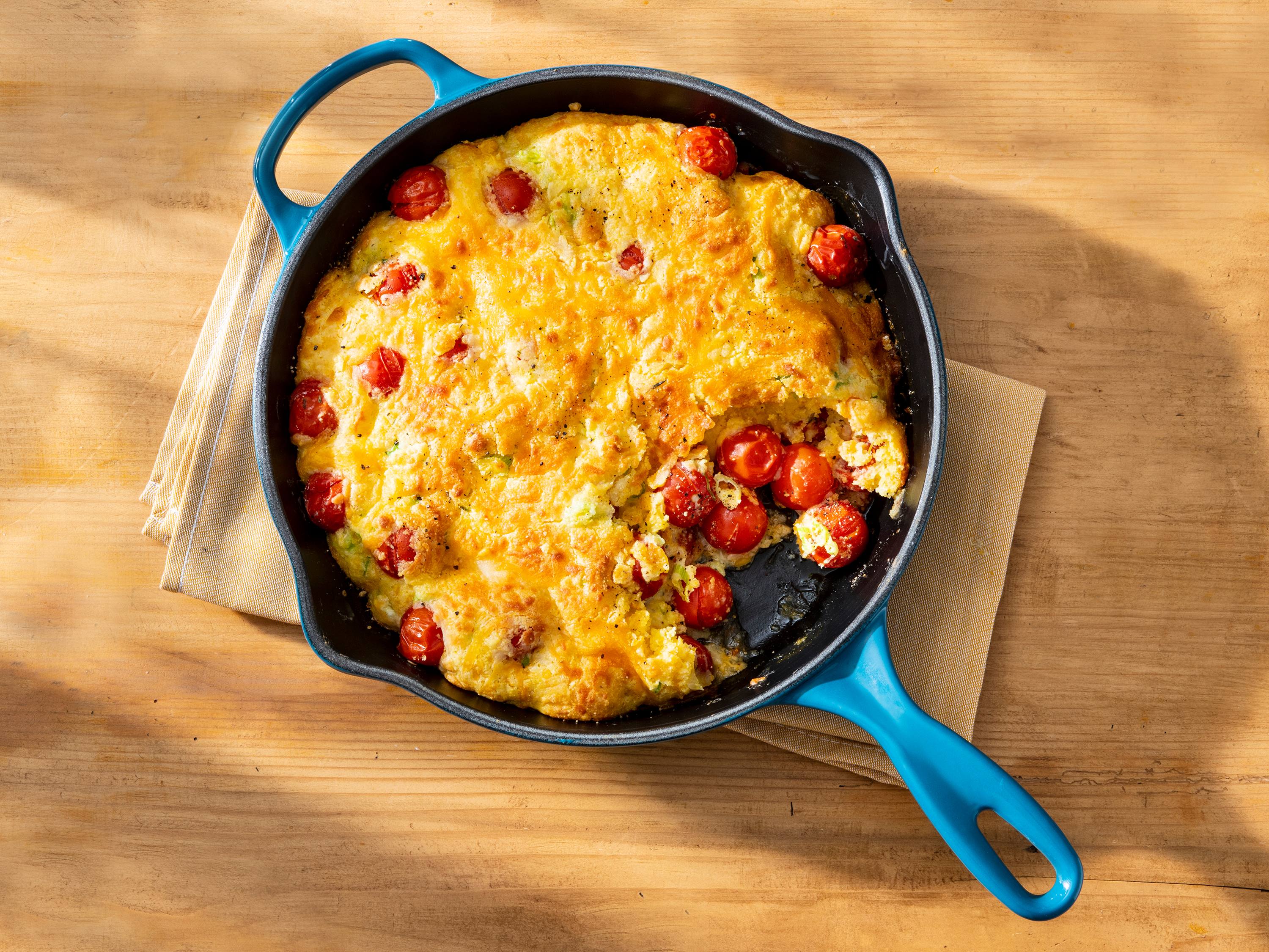 Tomato Cornbread Cobbler Savory