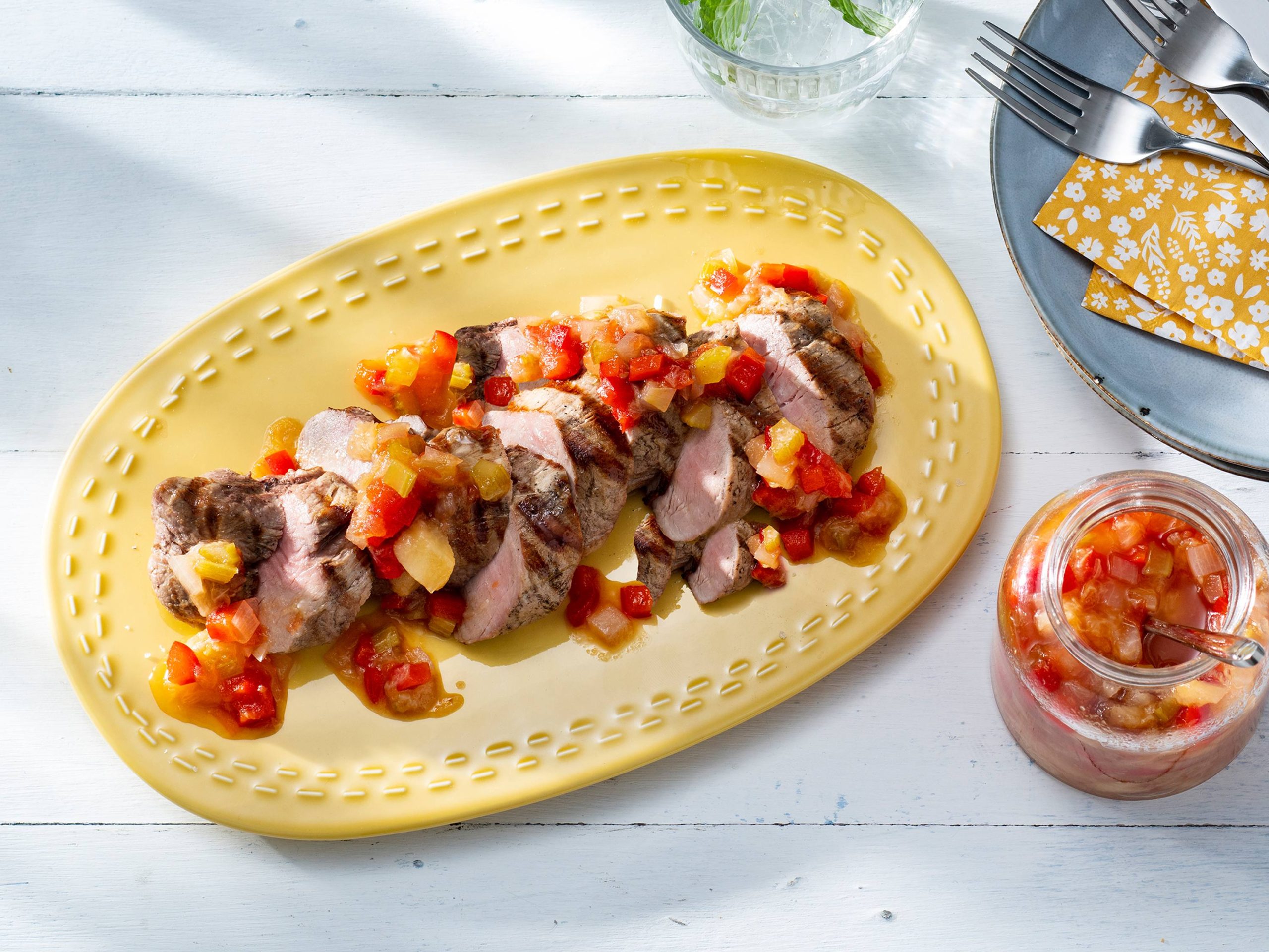Grilled Pork Tenderloin with Peach Relish | Savory