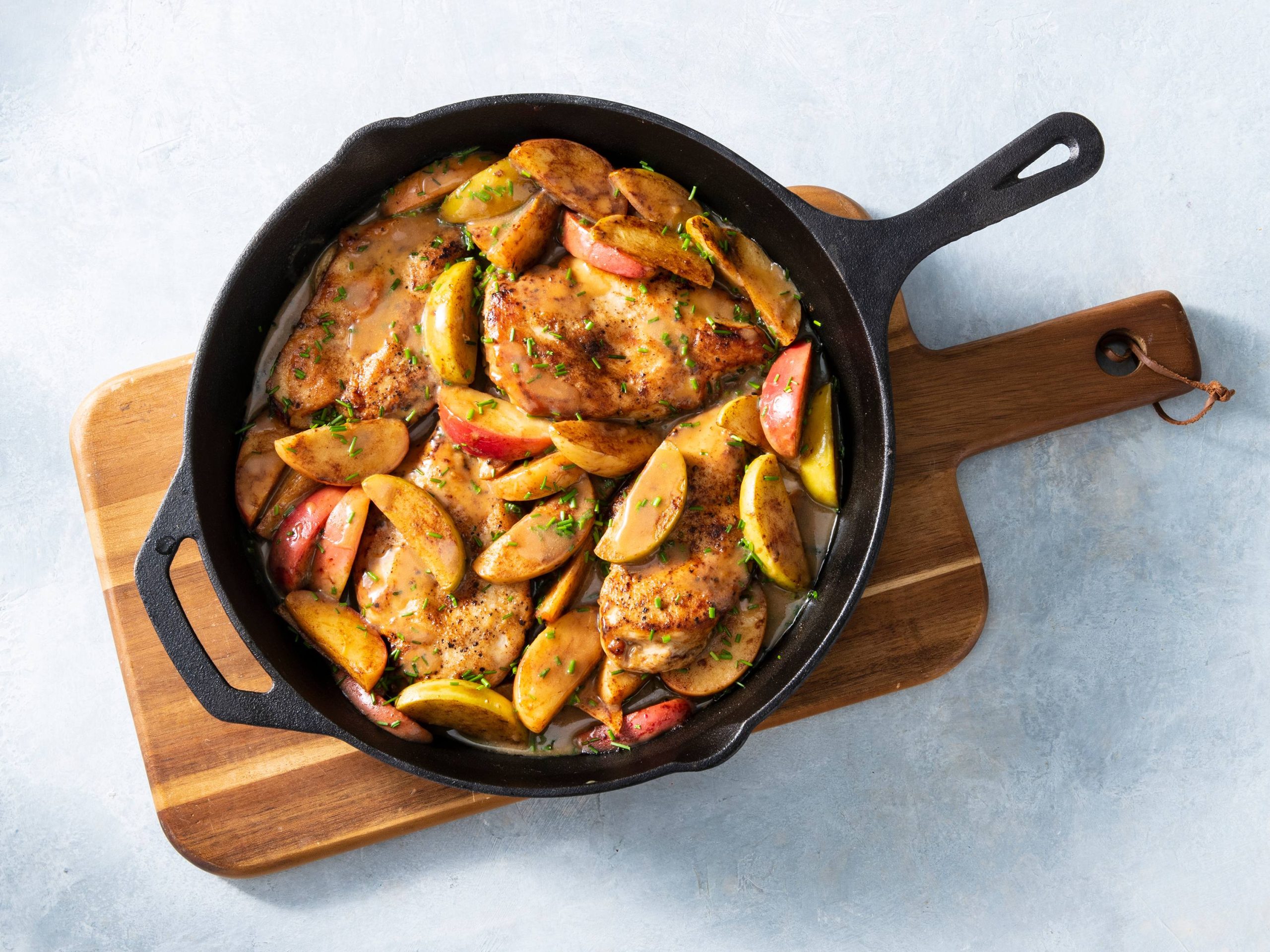 Skillet Chicken with Apples and Cider | Savory