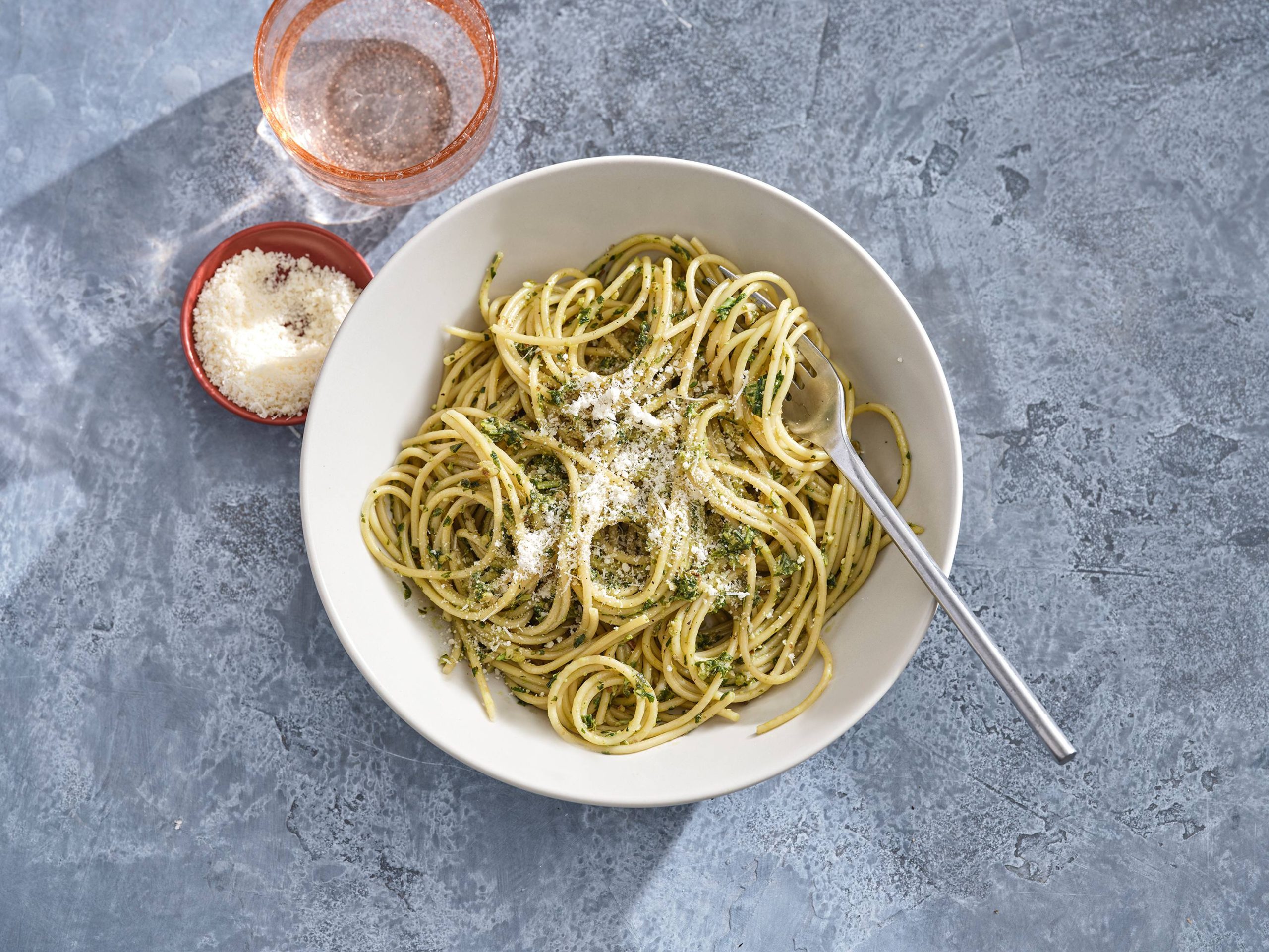 Spaghetti with Lemon-Herb Pesto | Savory