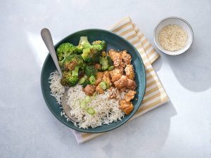 Air Fryer Sesame Chicken with Broccoli