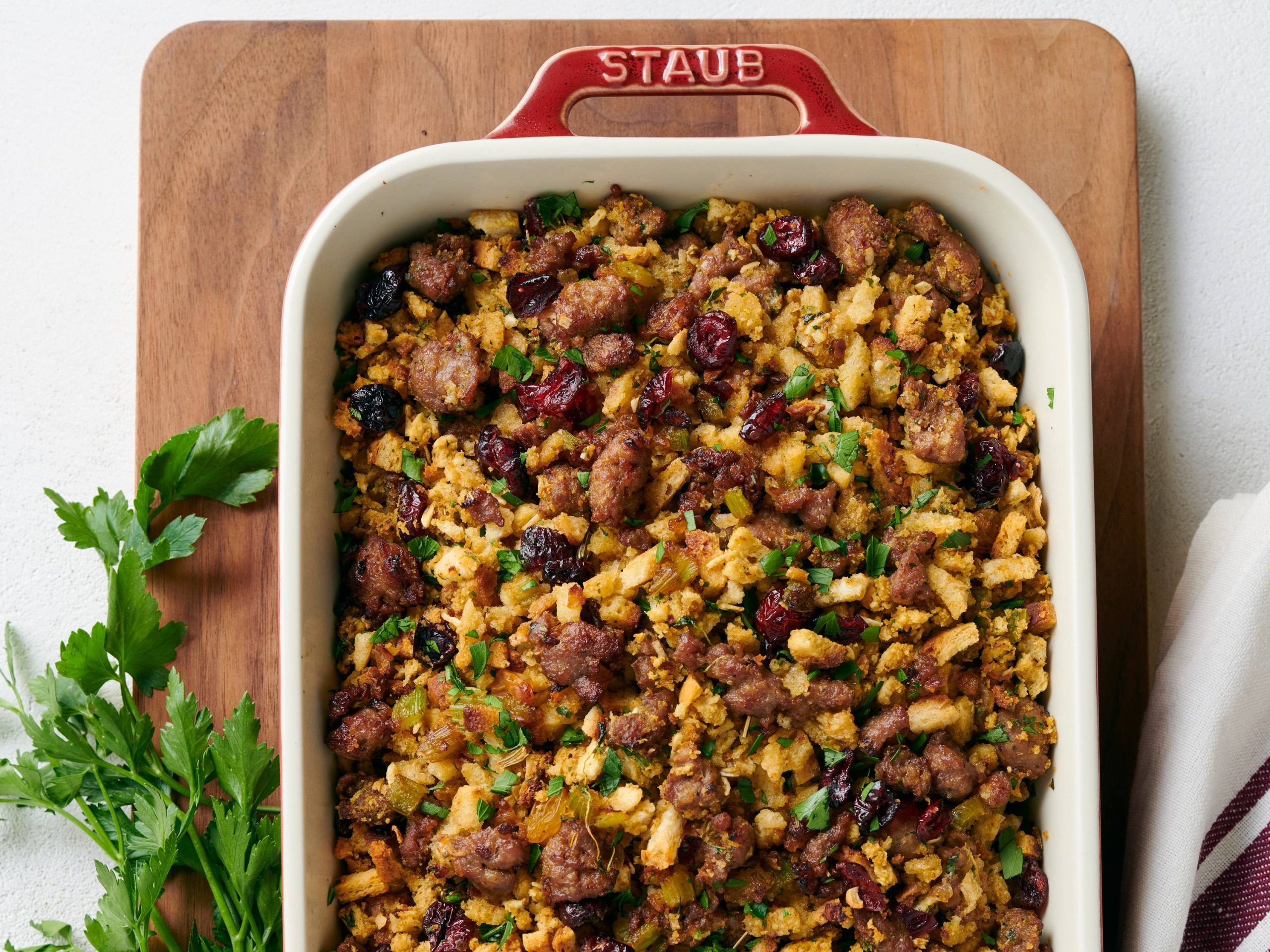 Sausage, Herb, and Cranberry Stuffing | Savory