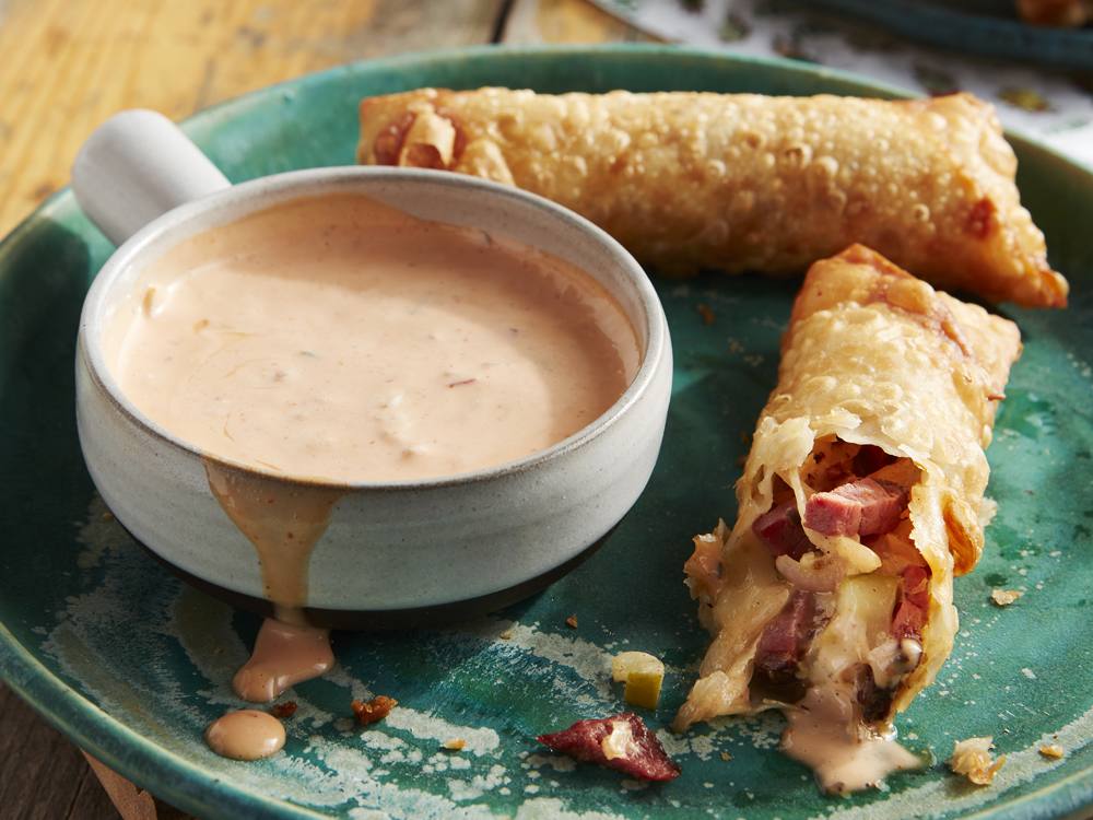 Grillo's Pickles® Dill Reuben Egg Rolls Savory