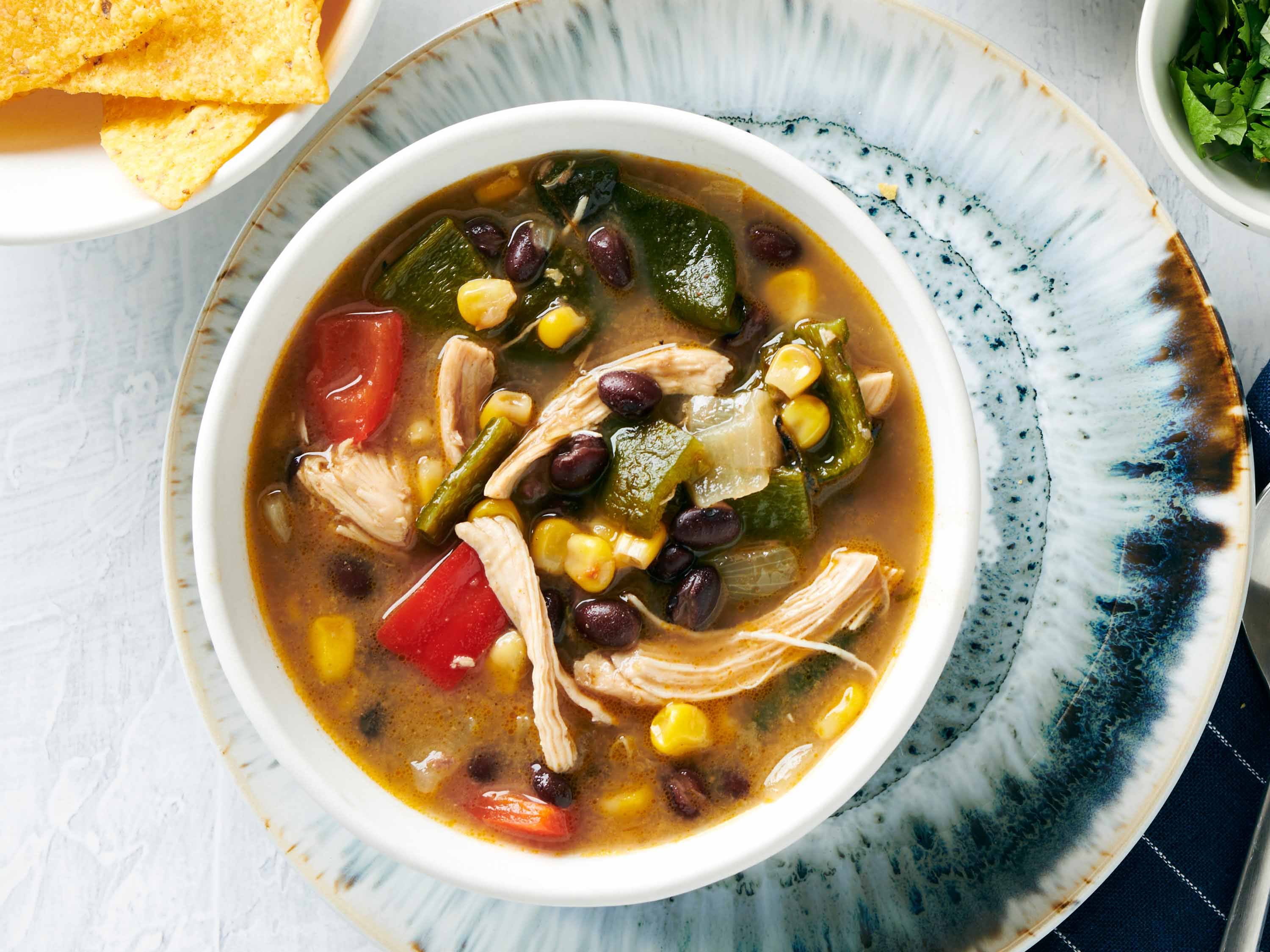 Roasted Poblano Chicken Soup Savory