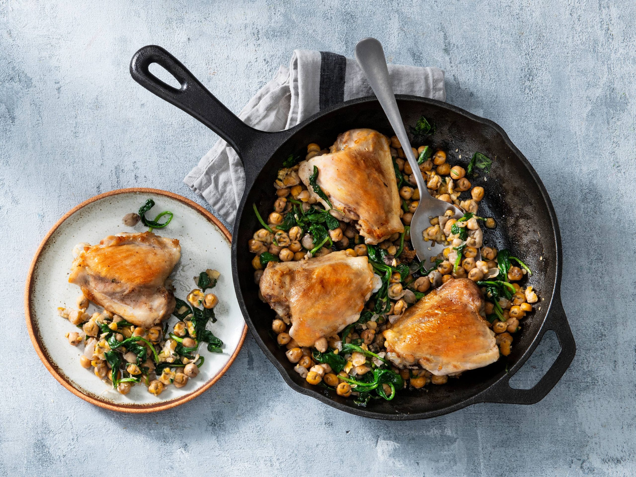 Chicken with Chickpeas and Greens | Savory