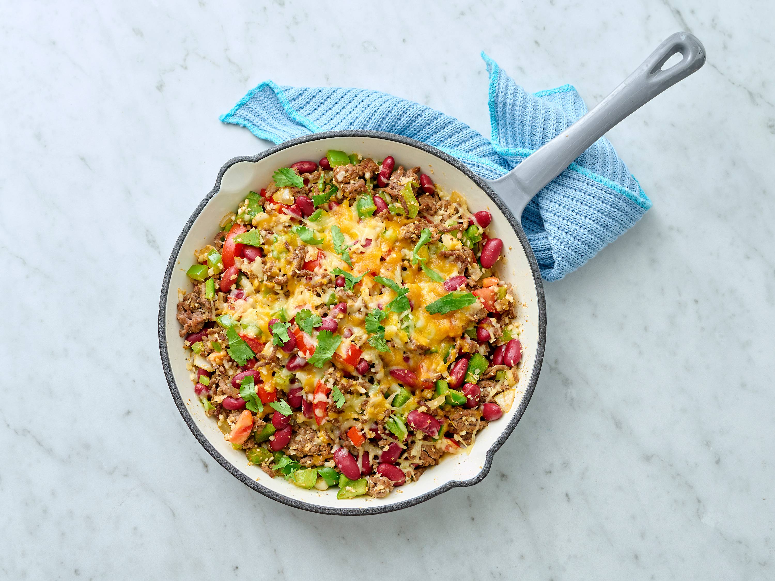 Taco Skillet with Beef and Cauliflower Rice Savory