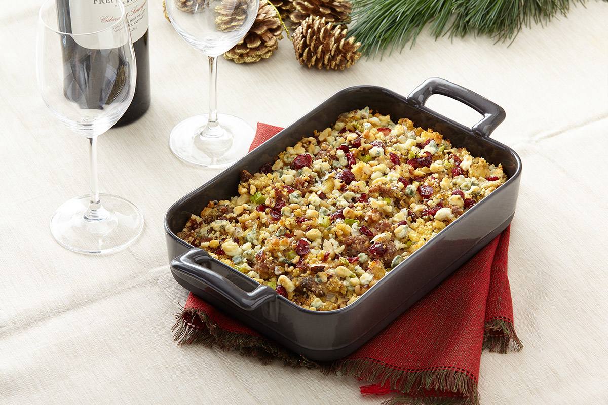 Treasure Cave® Sausage Cornbread and Blue Cheese Dressing | Savory
