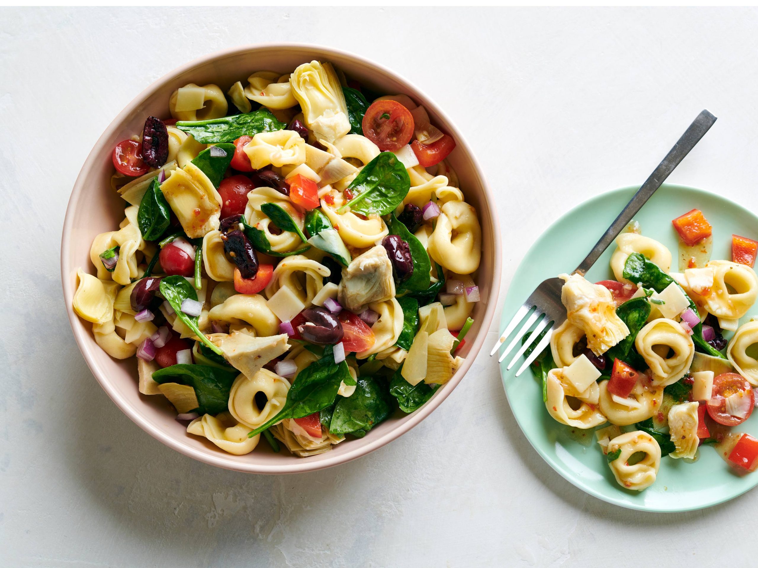 Spinach & Artichoke Tortellini Salad Savory