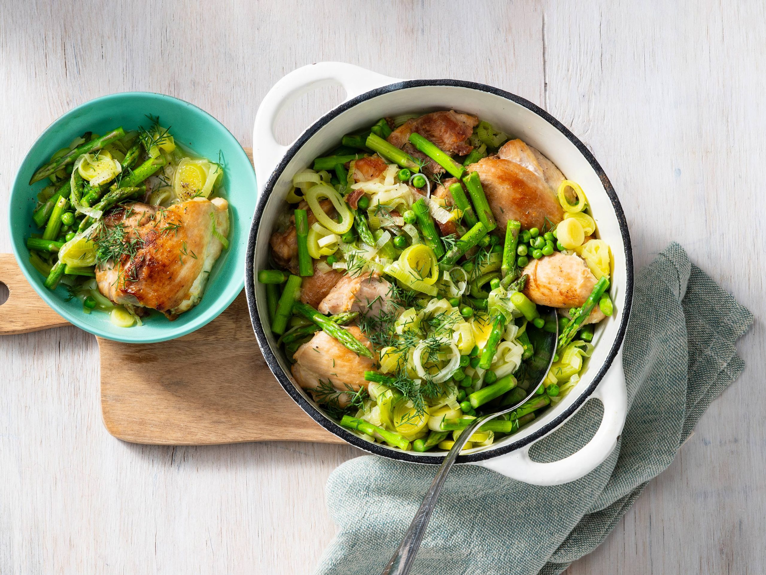 Braised Chicken with Spring Vegetables | Savory