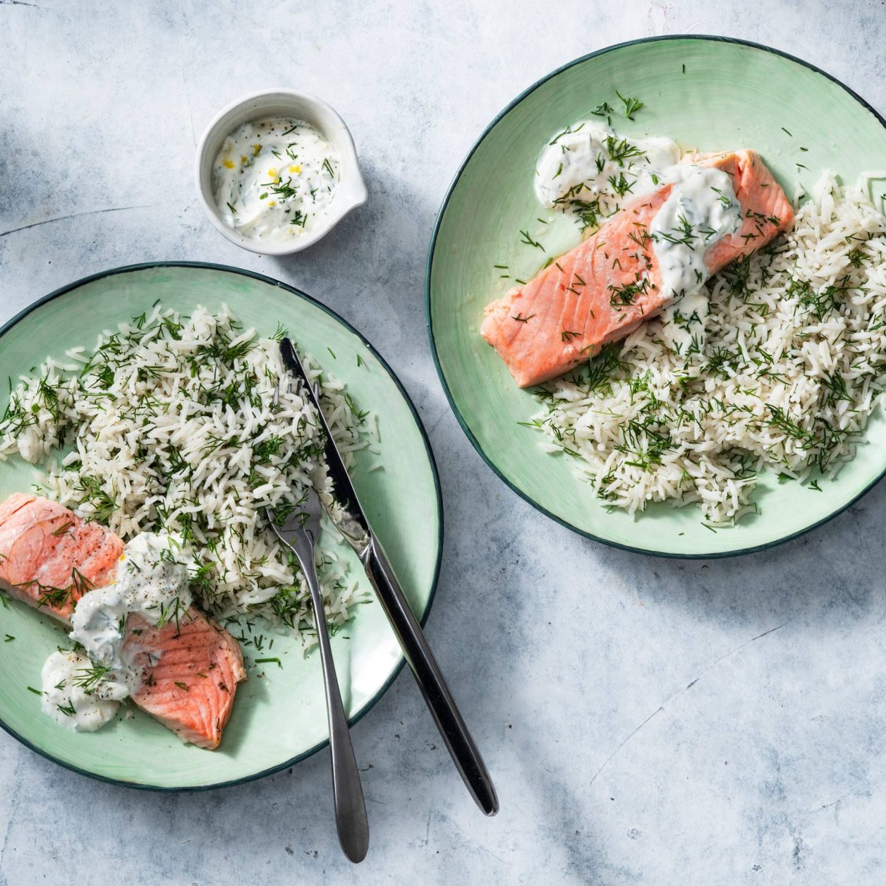 Steamed Salmon with Dill Rice | Savory
