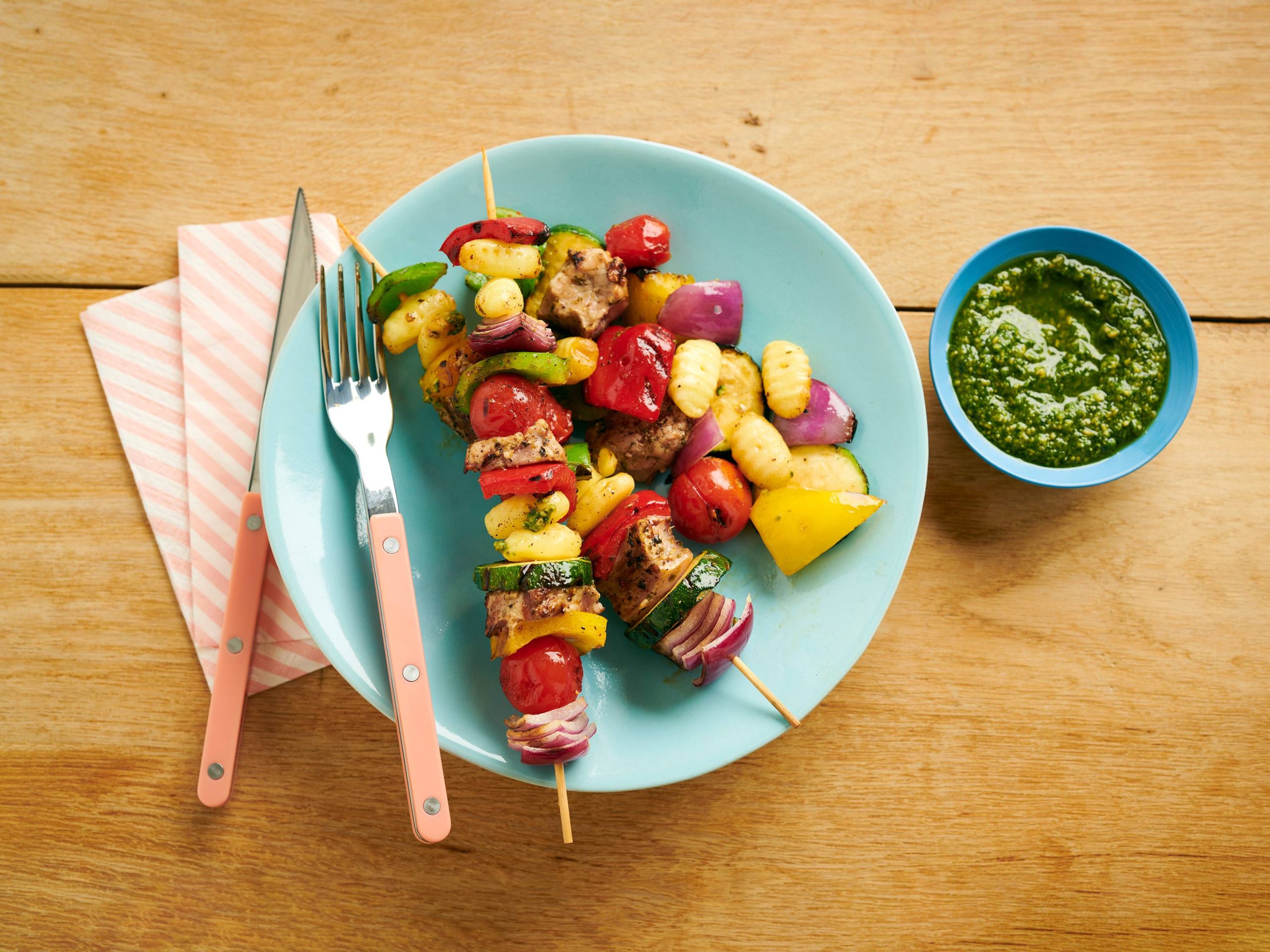 Pork and Gnocchi Kabobs | Savory