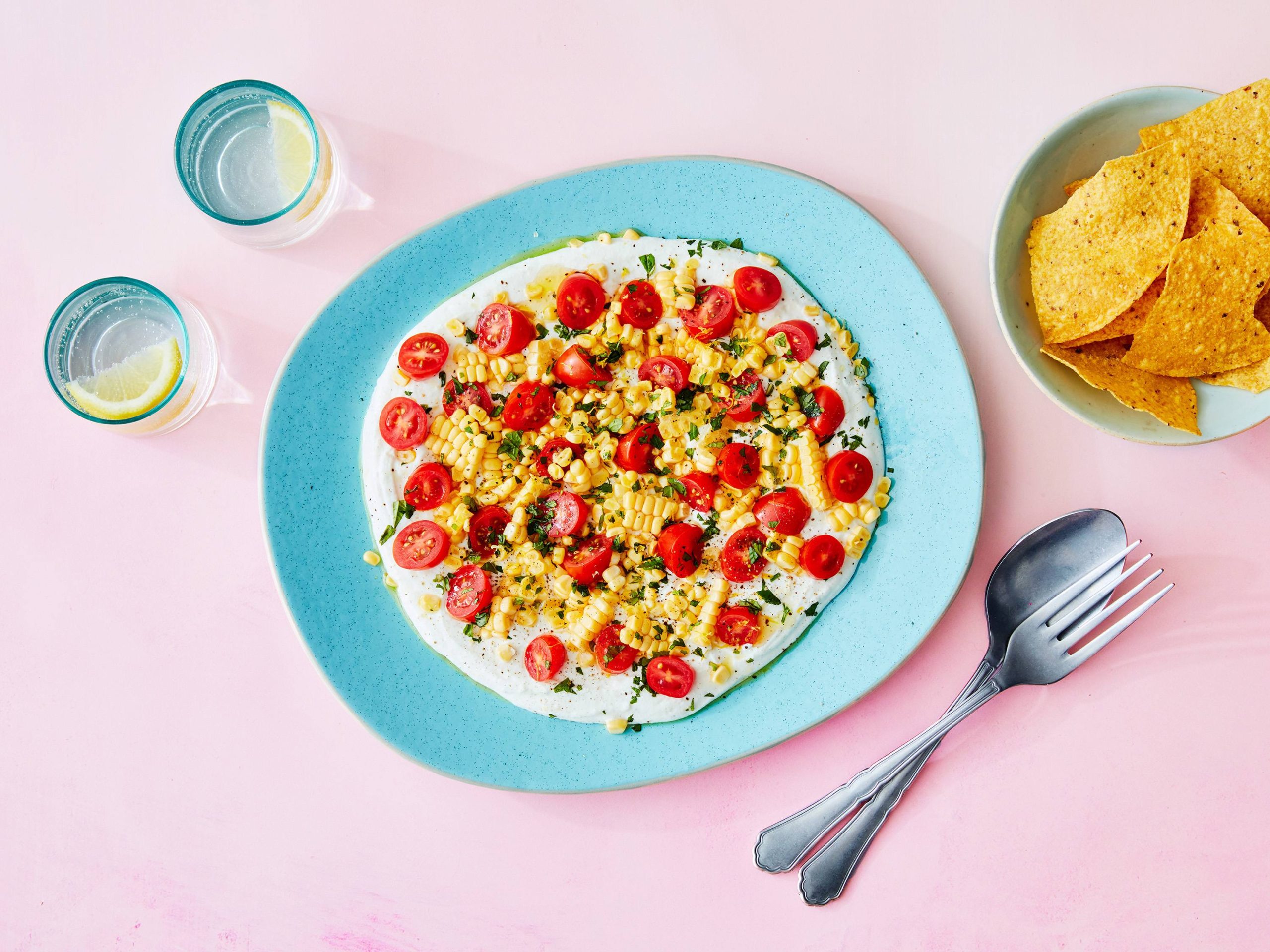 Whipped Cottage Cheese with Corn and Tomatoes | Savory