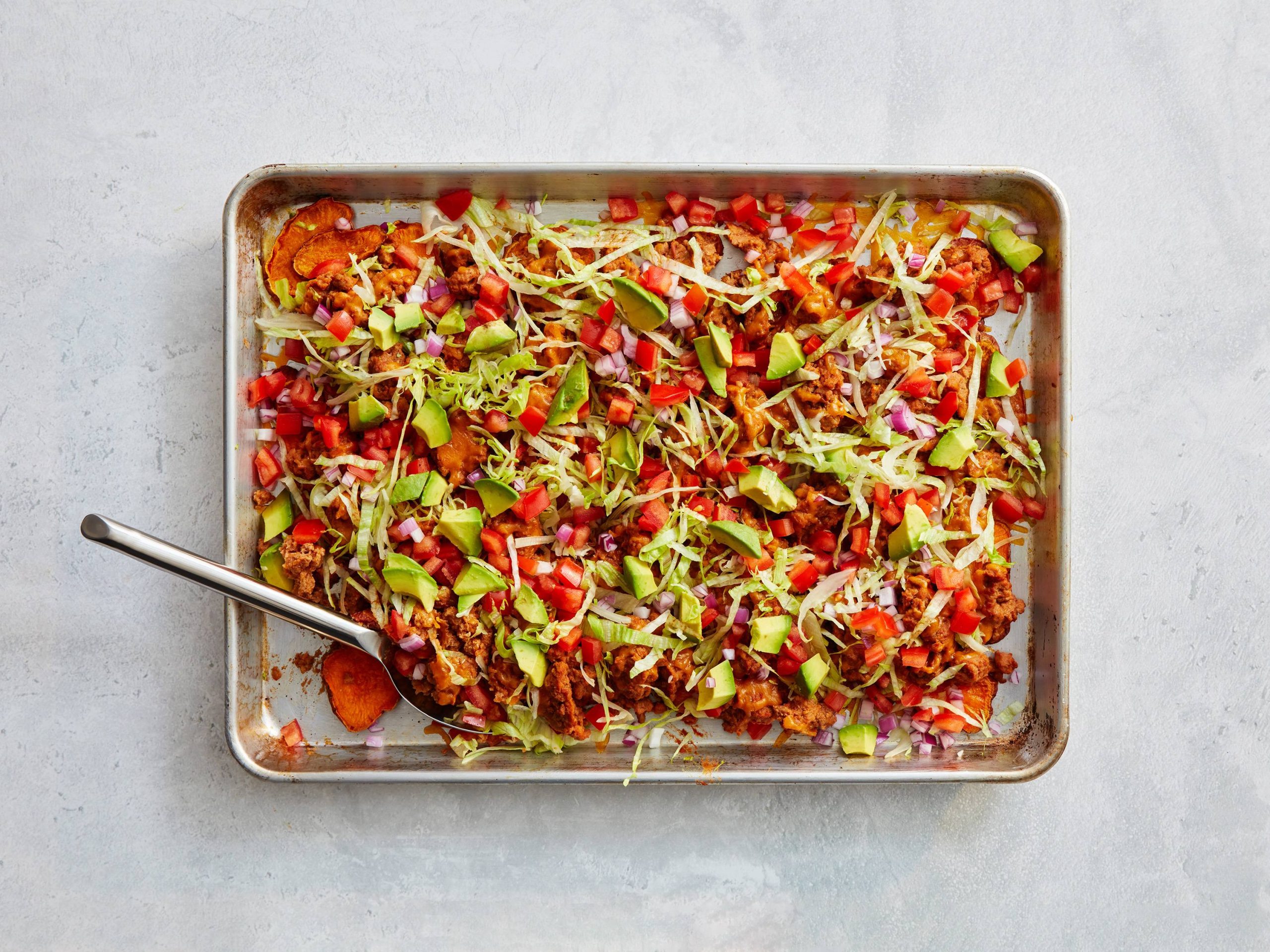 Sweet Potato Nachos with Ground Turkey | Savory