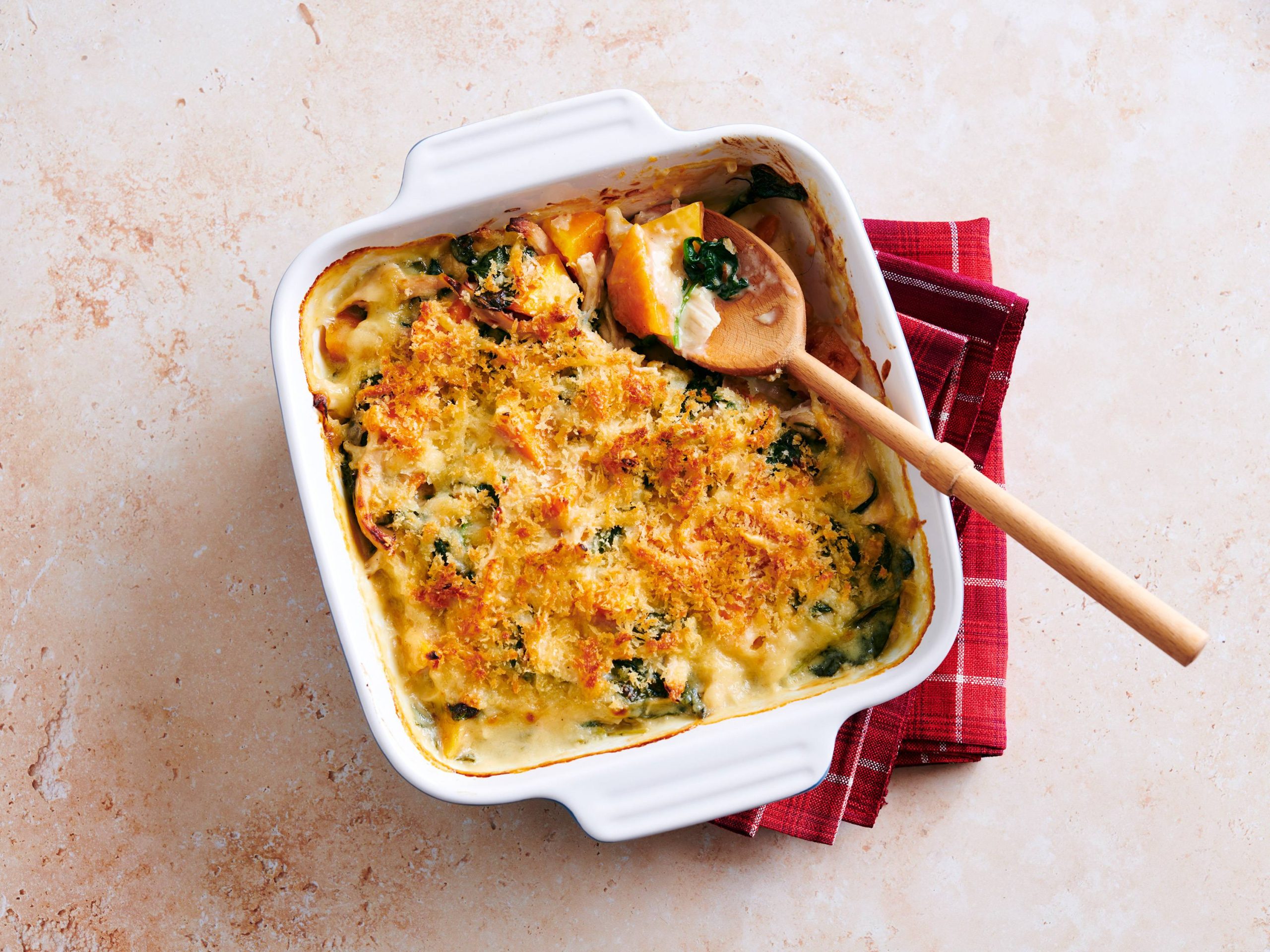Chicken, Butternut Squash, and Kale Gratin | Savory