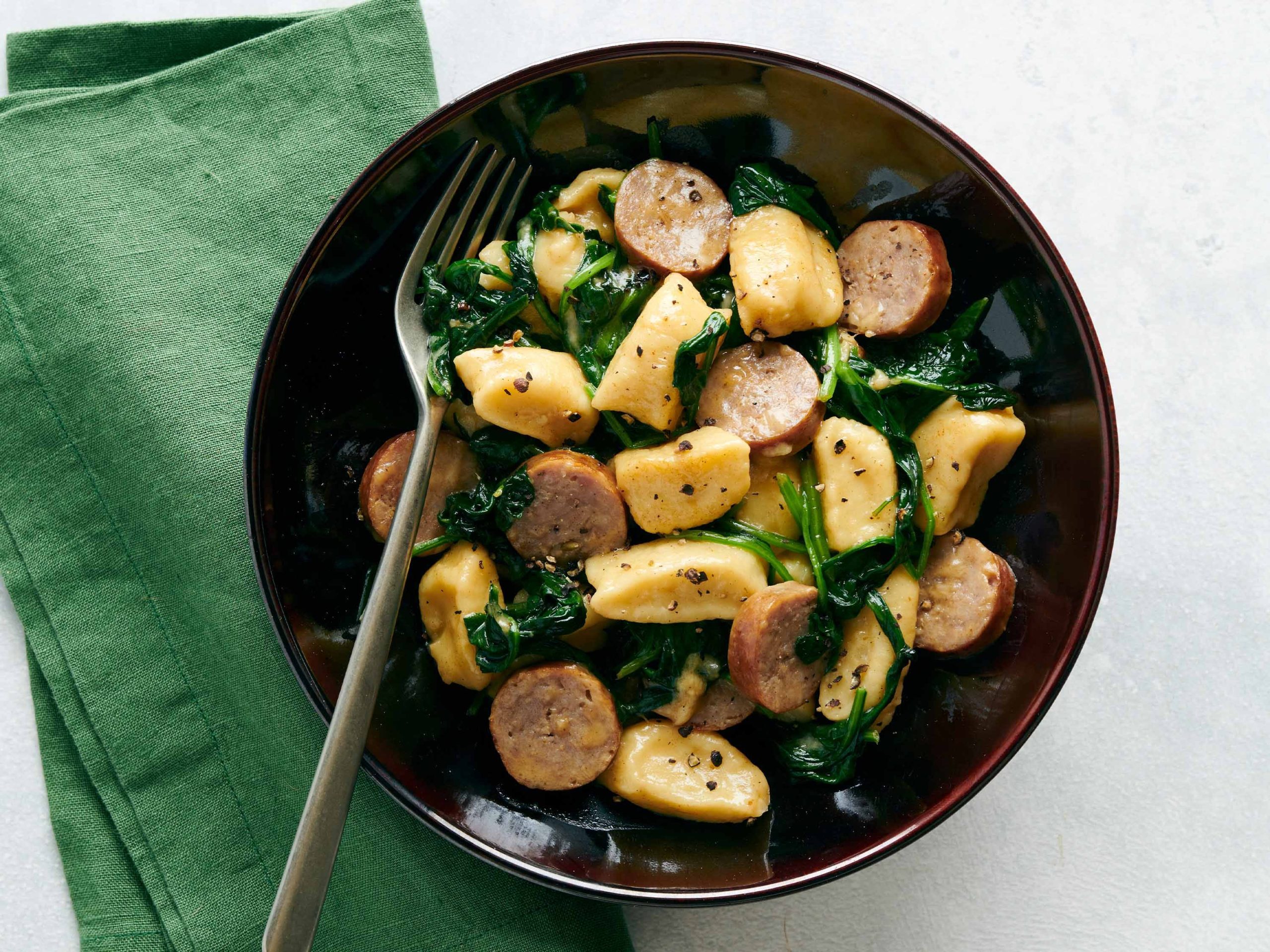 Easy Homemade Gnocchi with Sausage and Spinach | Savory
