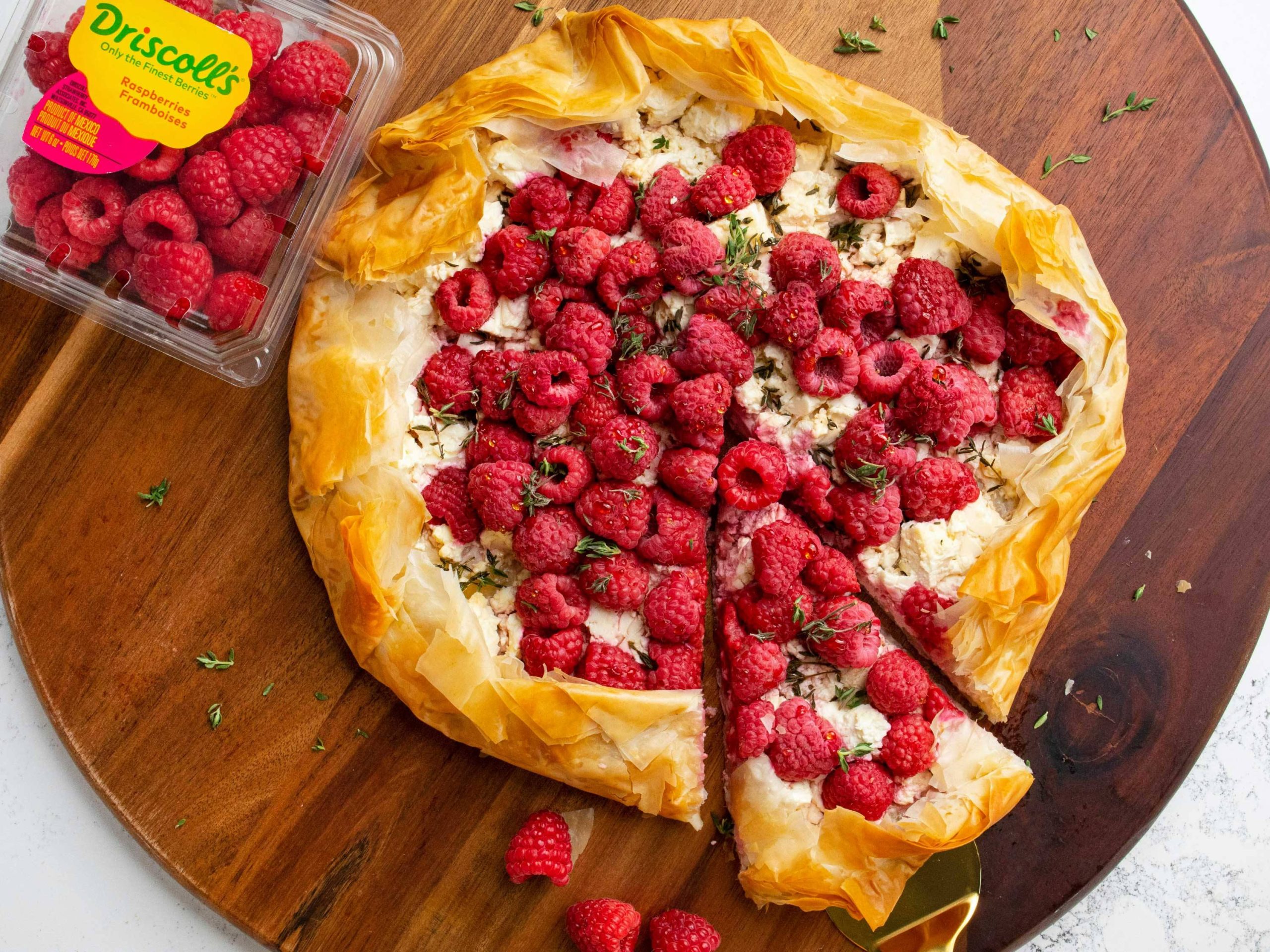 Raspberry and Feta Phyllo Galette | Savory