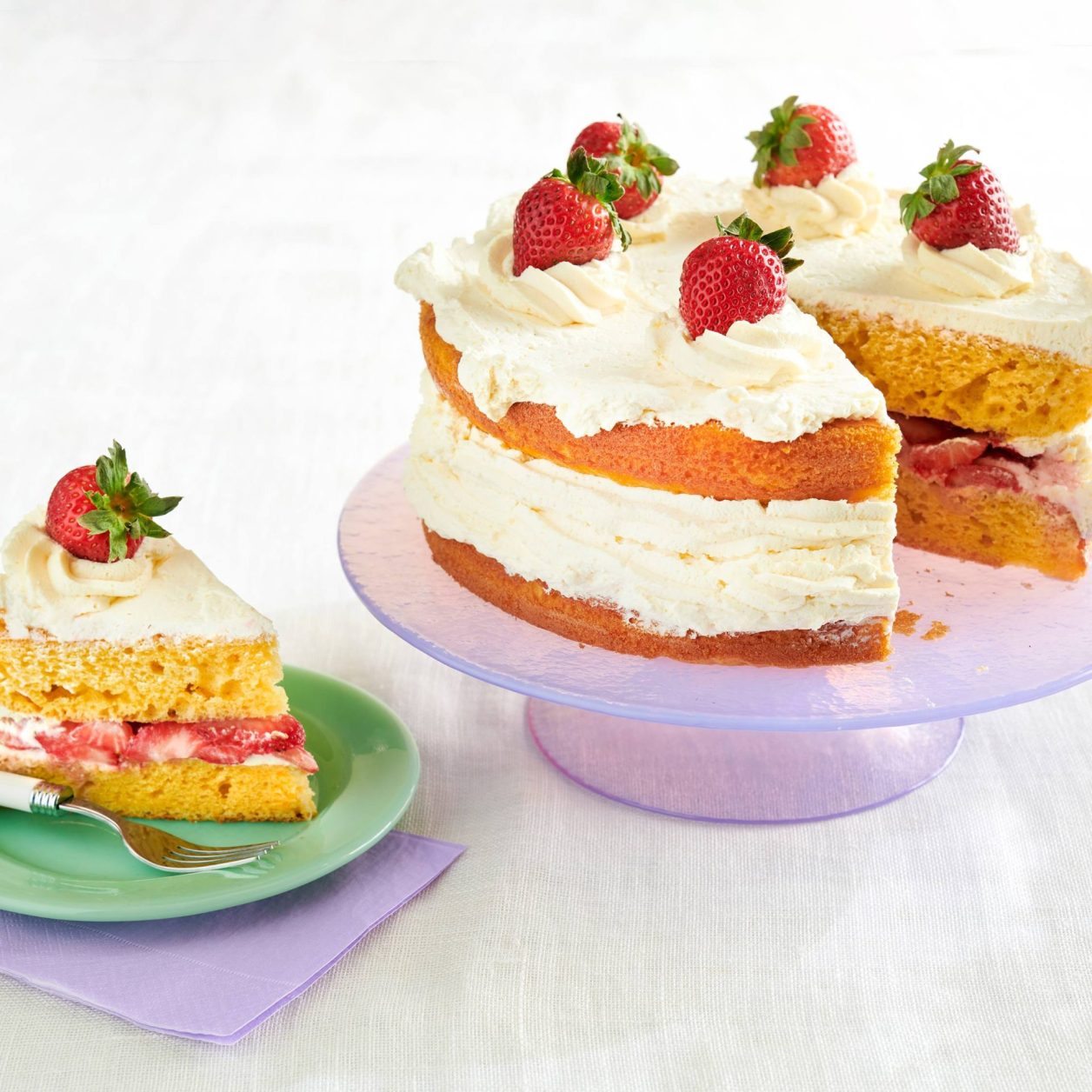 Strawberries and Cream Layer Cake | Savory