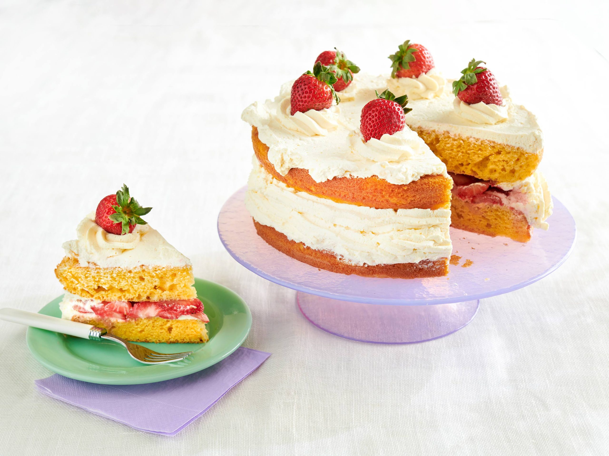 Strawberries and Cream Layer Cake | Savory