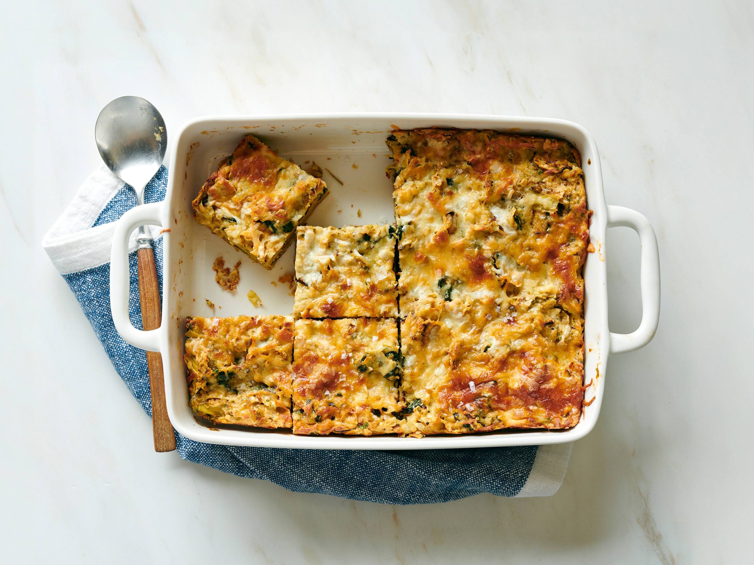 Spinach-Artichoke Matzo Kugel | Savory