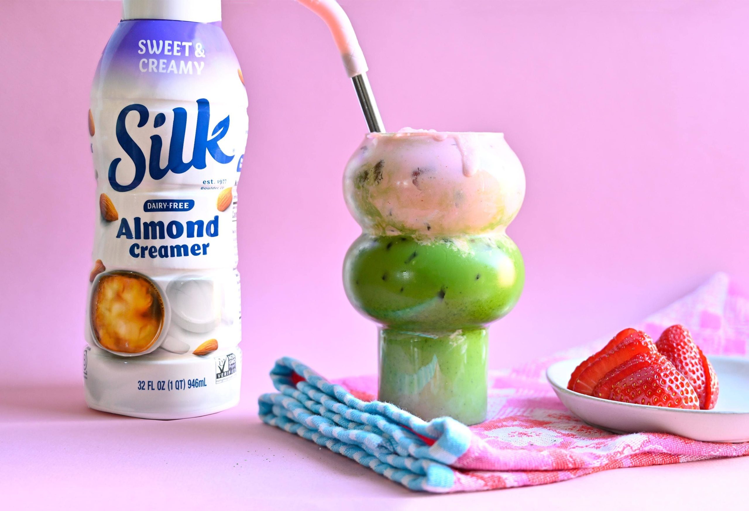 Silk® Iced Matcha Latte with Strawberry Cream | Savory