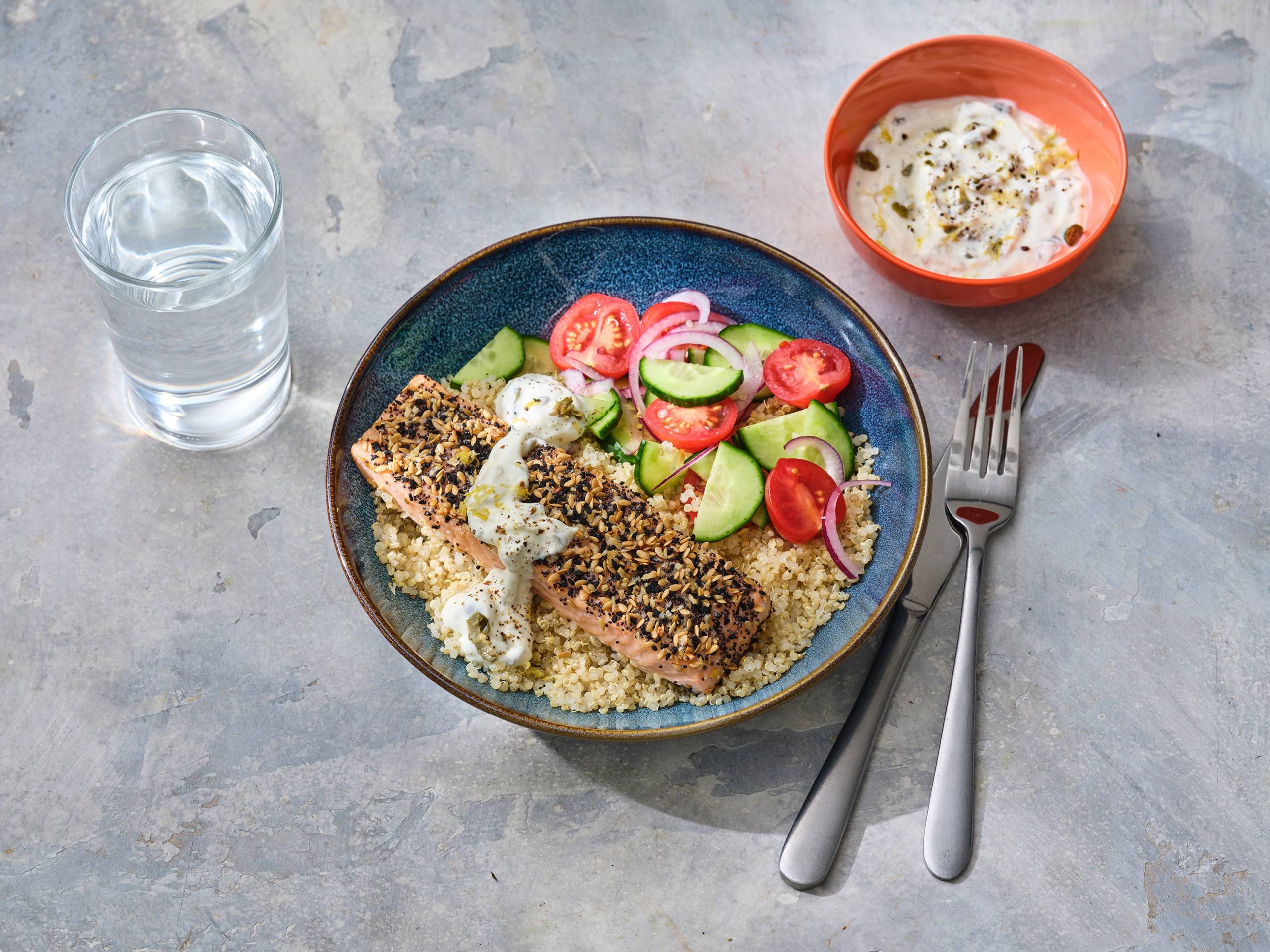 Everything Bagel–Crusted Salmon Bowls | Savory