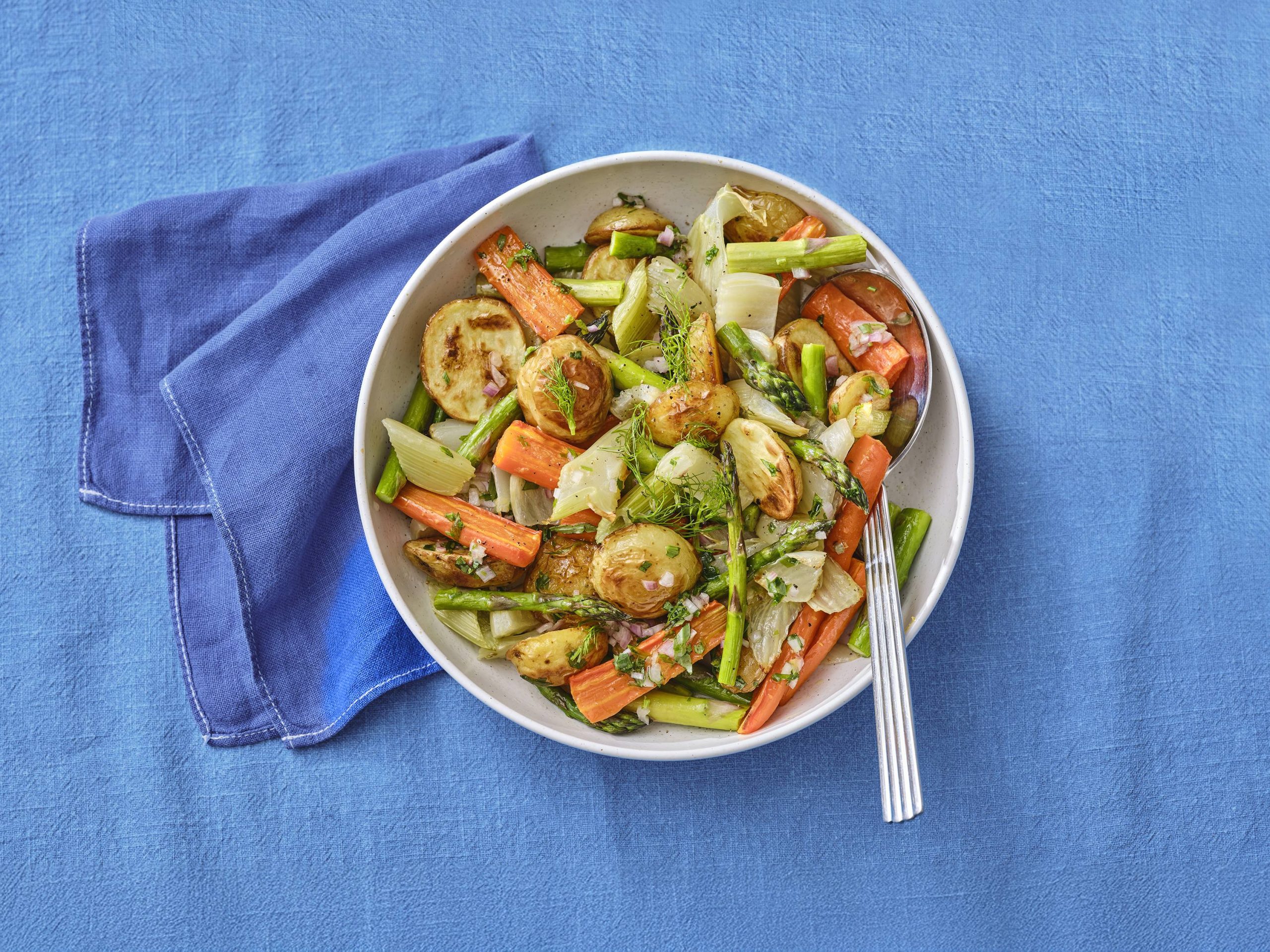 Roasted Spring Vegetables with Tarragon Vinaigrette | Savory