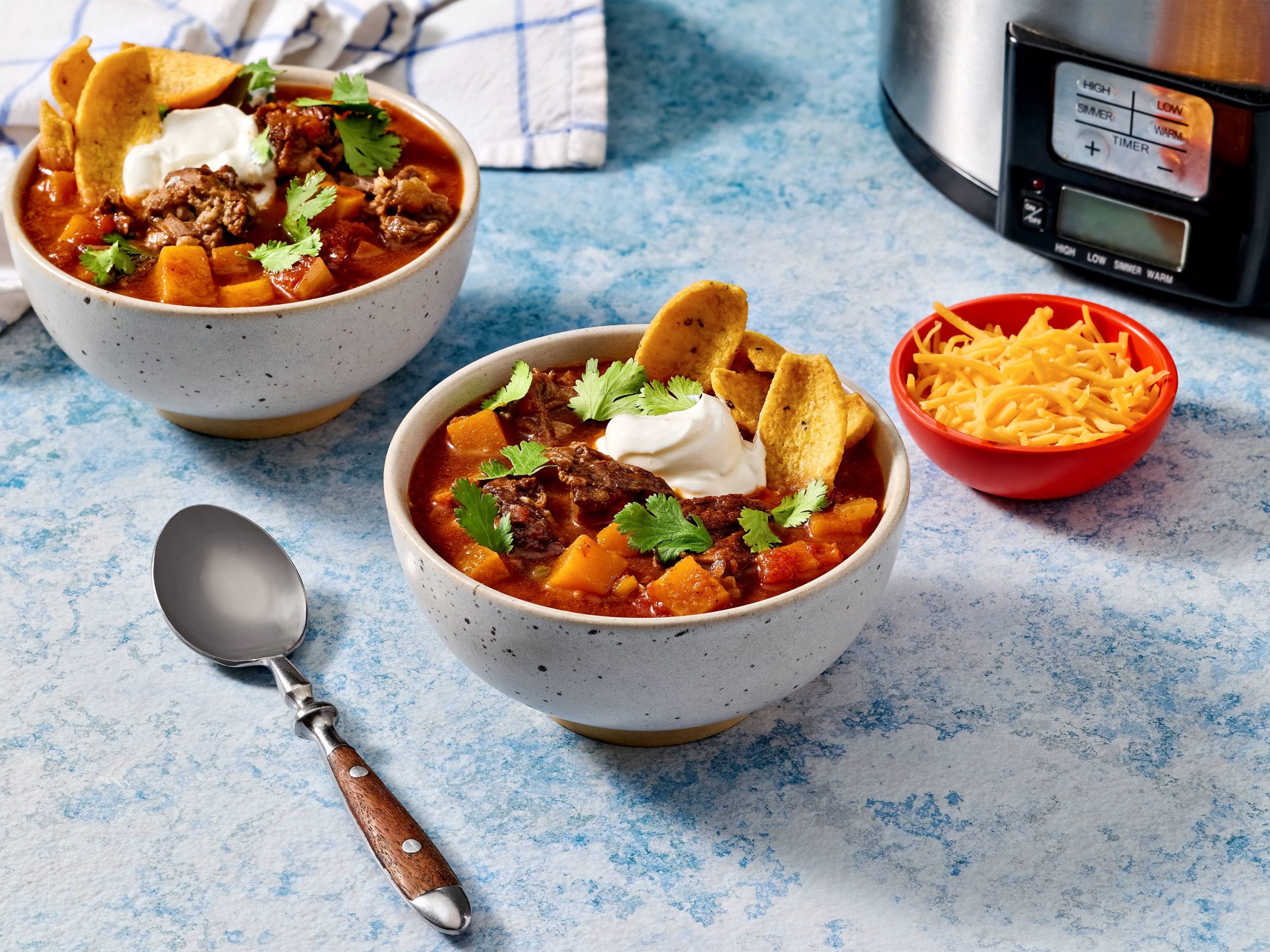 Slow Cooker Beef And Butternut Squash Chili Savory 
