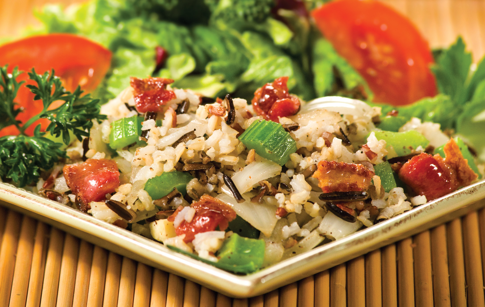 Wild Rice with Bacon and Onion Savory