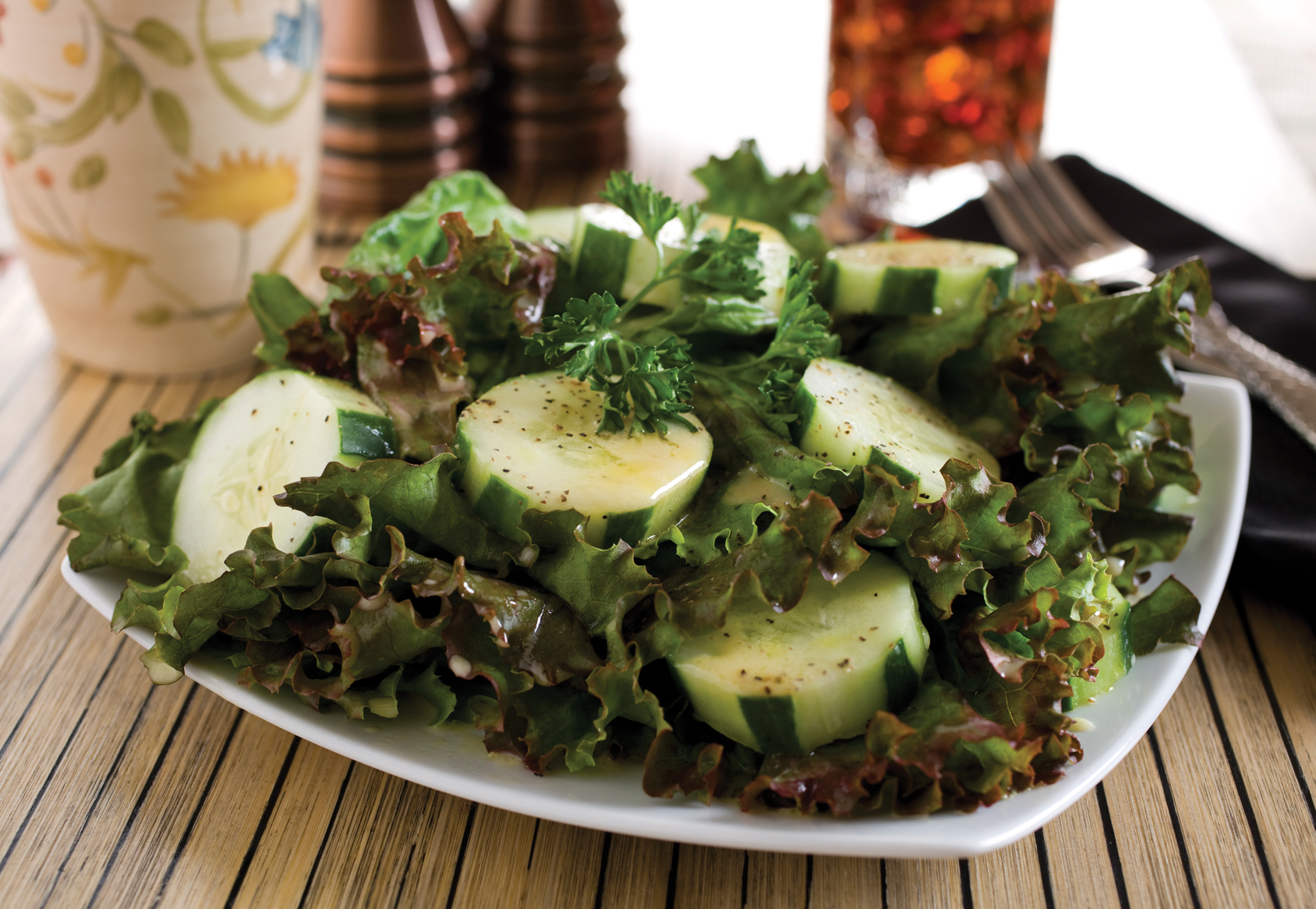 Greens & Cukes with Mustard Vinaigrette | Savory