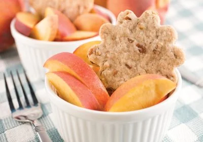 Peaches with Pecan Shortbreads