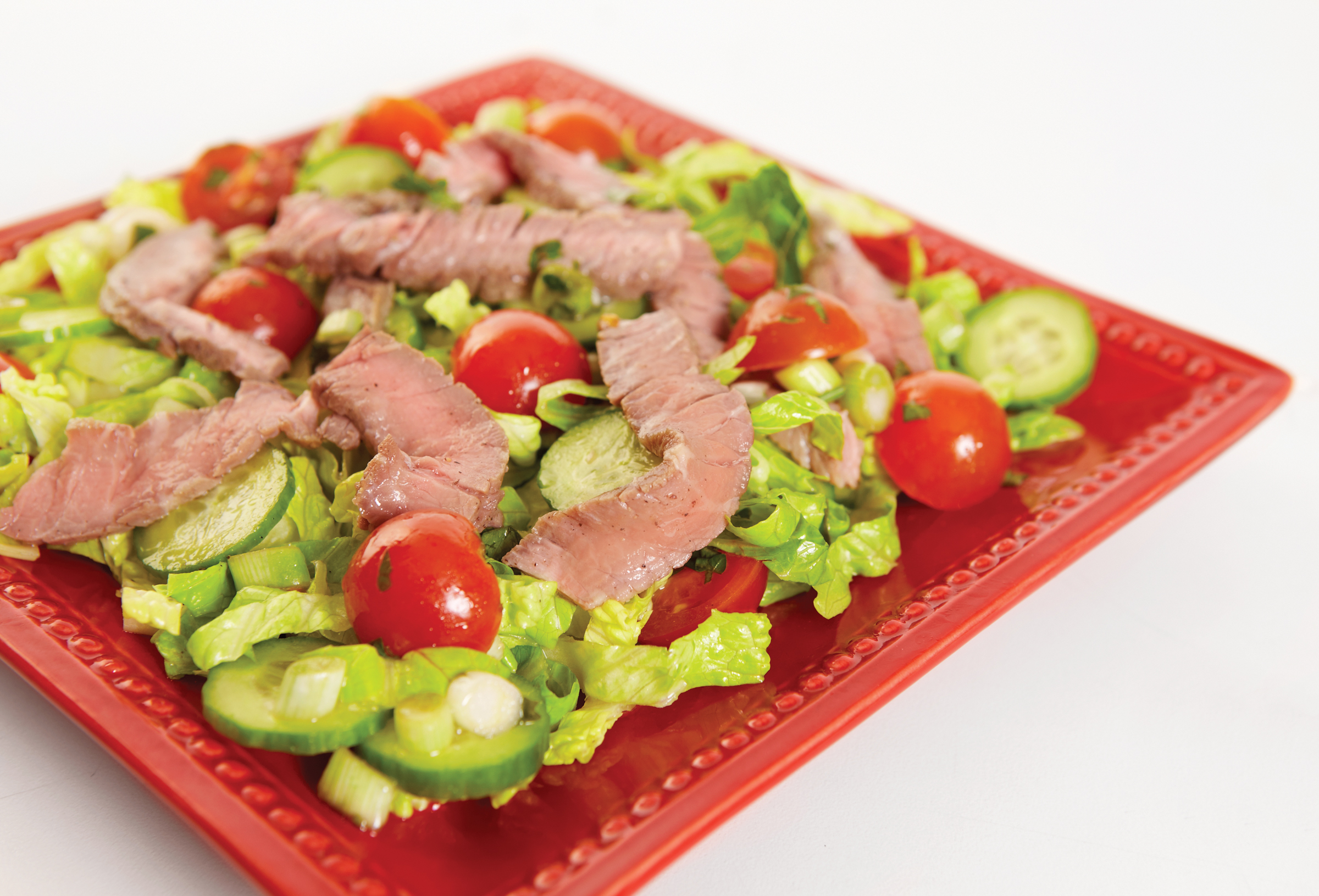 Dinner Salad with Beef & Marinated Tomatoes | Savory