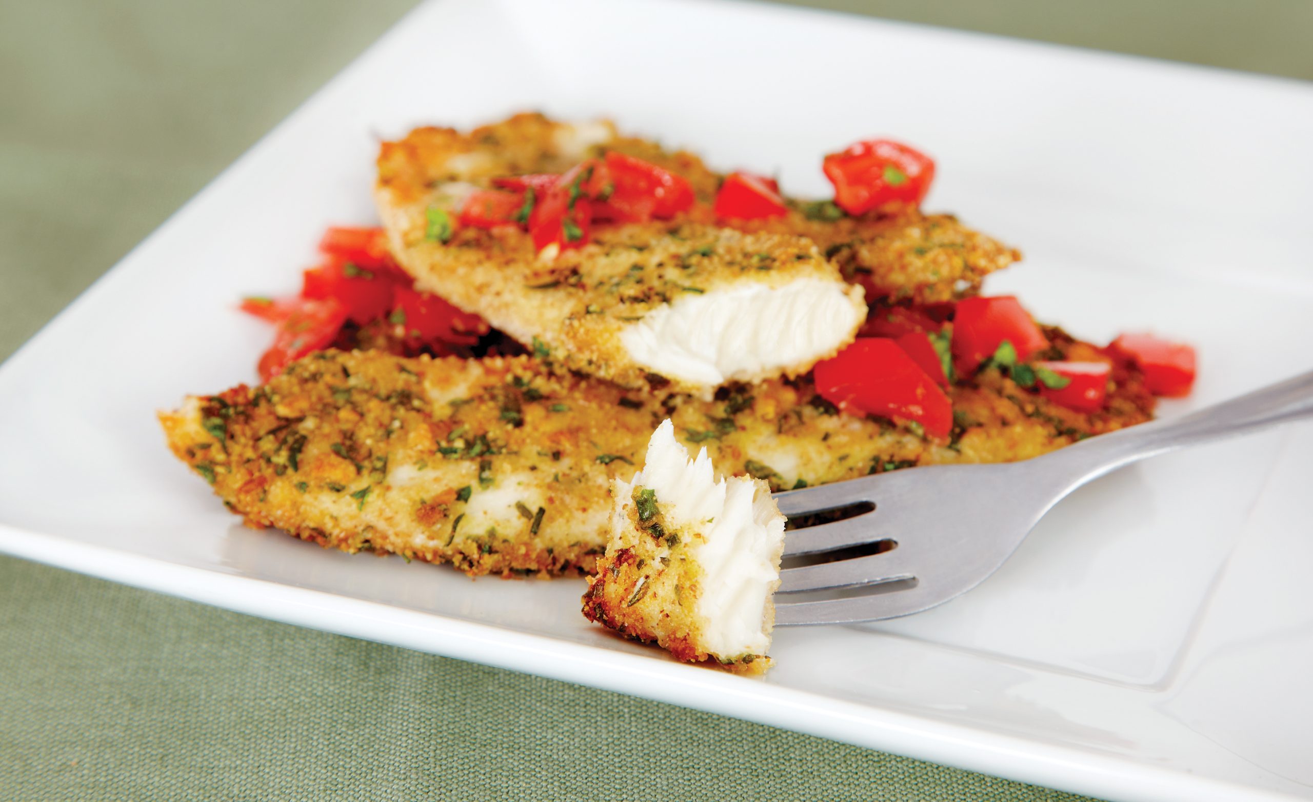 Herb Crusted Tilapia with Tomato Salsa | Savory