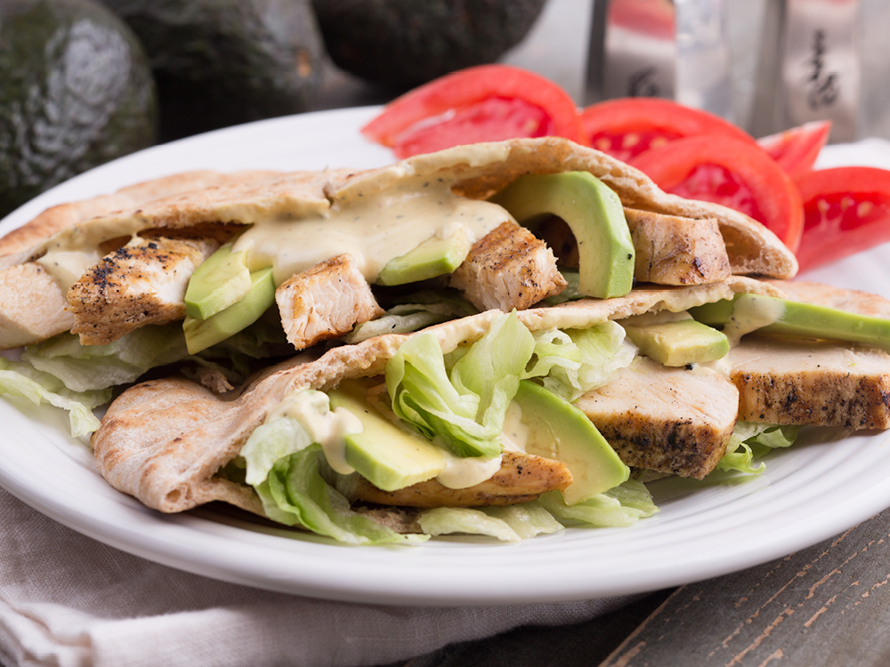Avocado and Chicken Pita Sandwiches | Savory