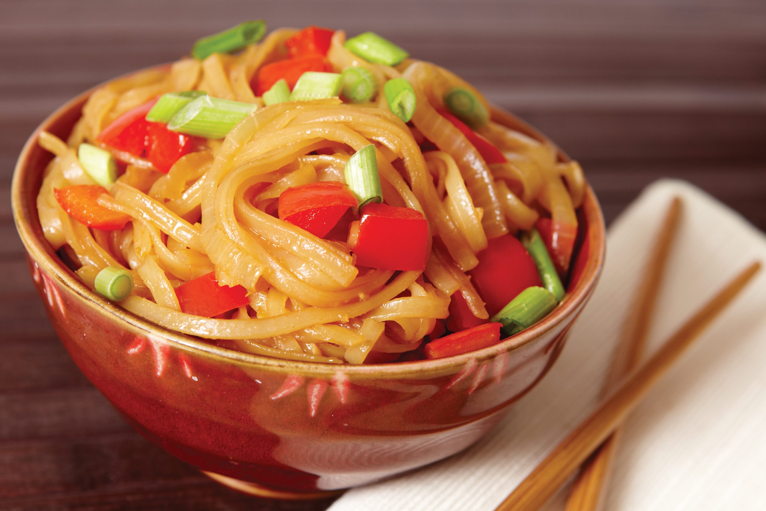 Rice Noodles with Red Peppers | Savory