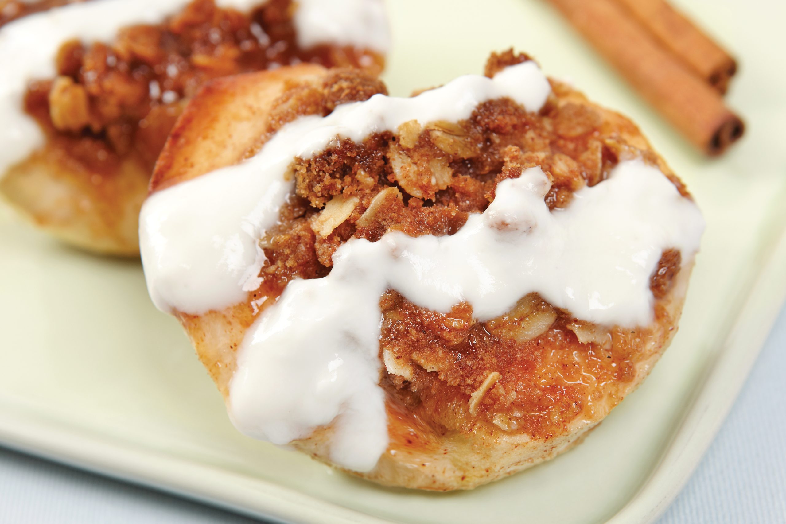 Apples with Crumb & Yogurt topping | Savory