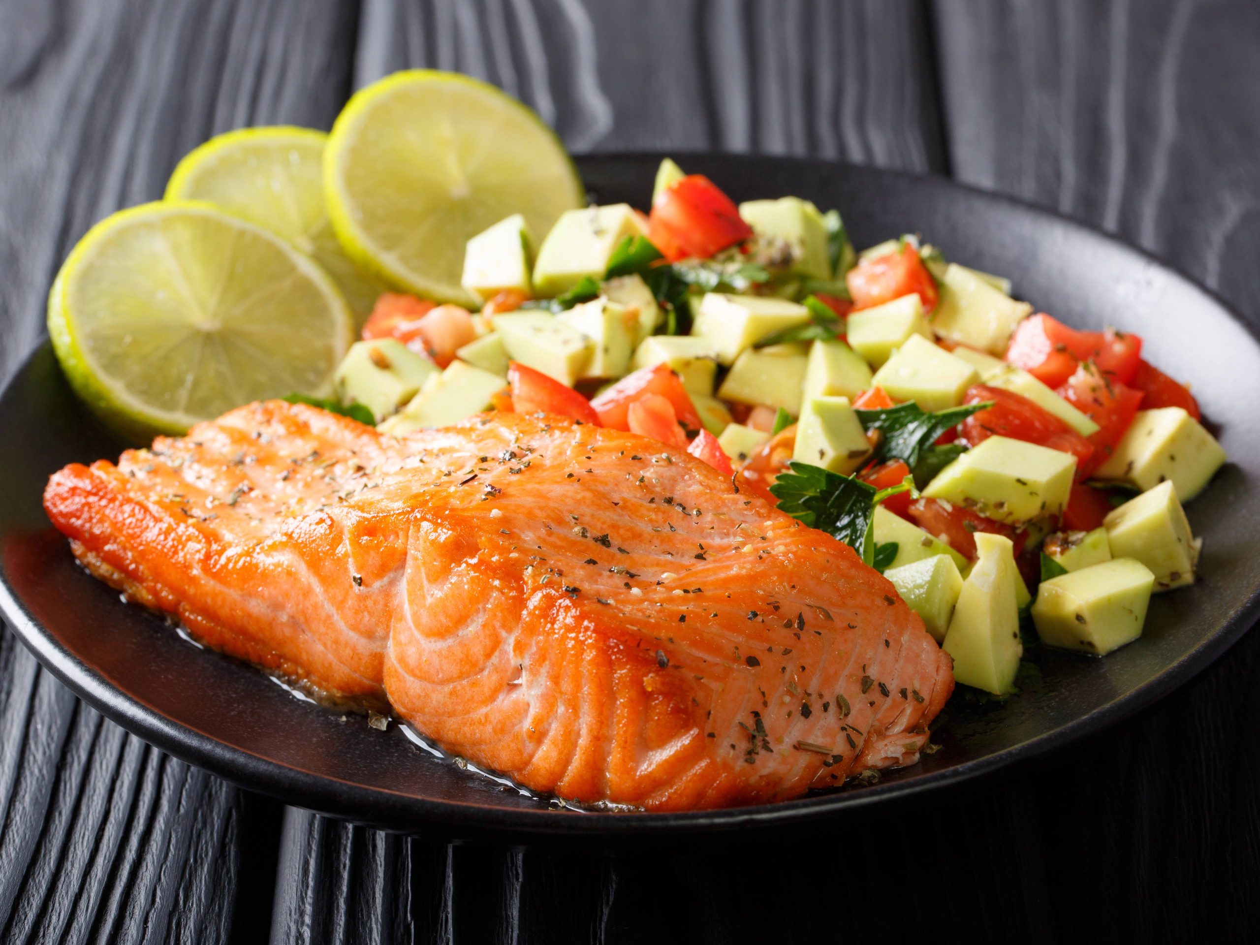 Salmon with Avocado, Tomato and Cucumber Salsa | Savory