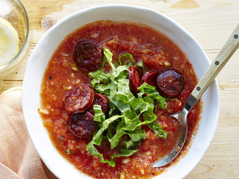 Gazpacho with Chorizo and Romaine | Savory