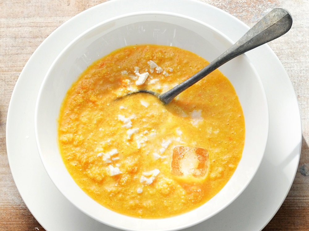 Golden Gazpacho with White Wine and Feta | Savory