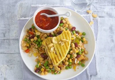 Mexican Rice with Grilled Tuna Steak