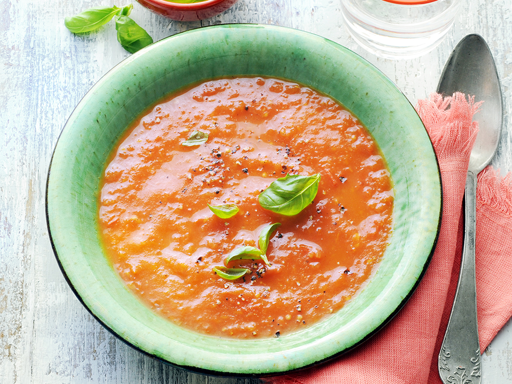 Tomato Soup with Fresh Basil | Savory