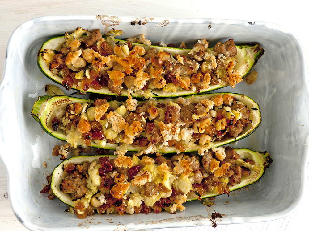 Stuffed Zucchini with Sausage and Onion | Savory