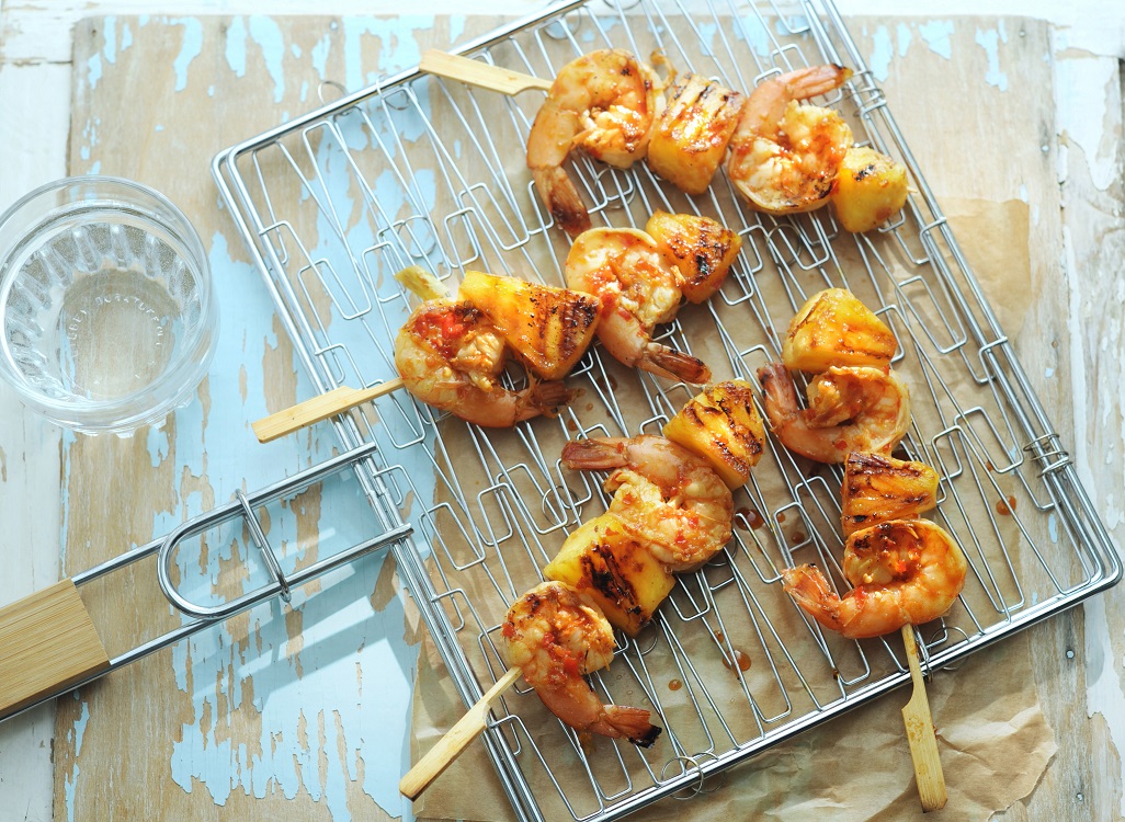 Spicy Shrimp and Pineapple Skewers | Savory