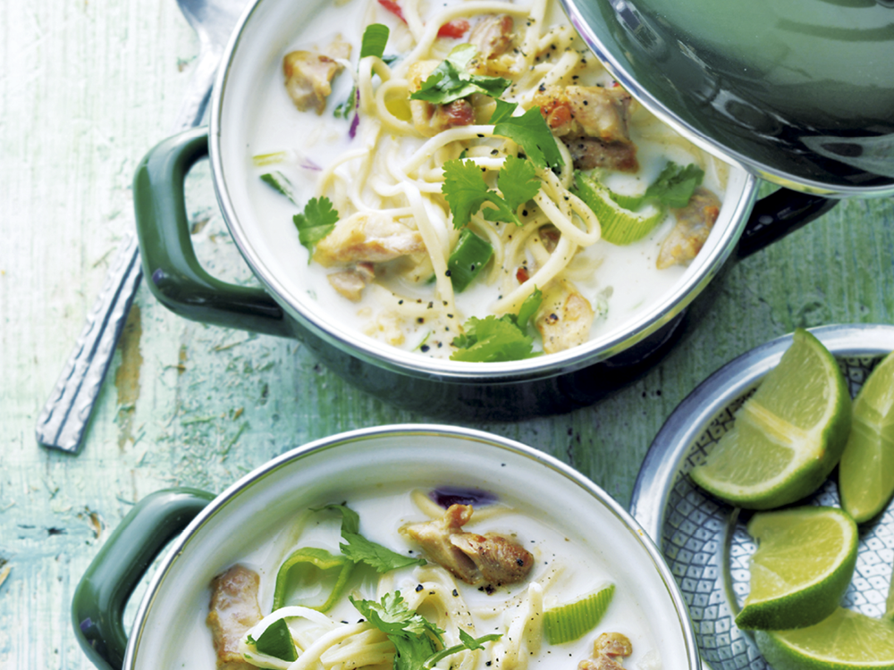 Thai Coconut Chicken Noodle Soup | Savory