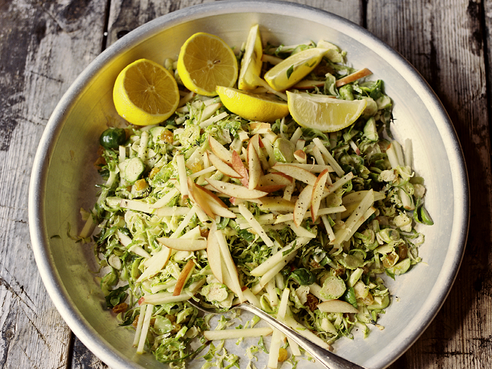 Warm Brussels Sprout and Apple Slaw | Savory