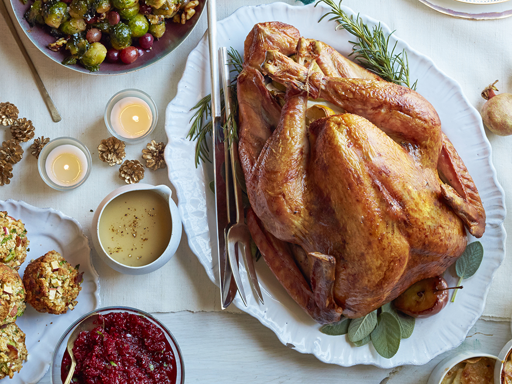 Apple-Herb Roast Turkey with Cider Gravy | Savory