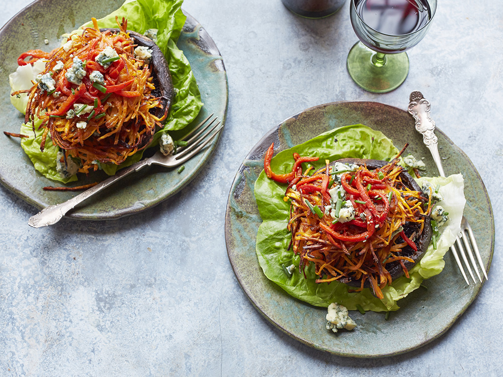 Sweet Potato Latke with Roasted Portabellas | Savory