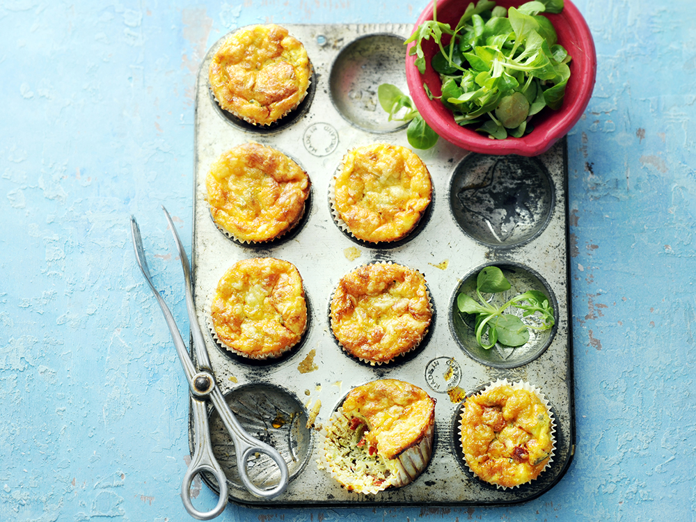 Crustless Mini Quiches with Bacon and Zucchini | Savory
