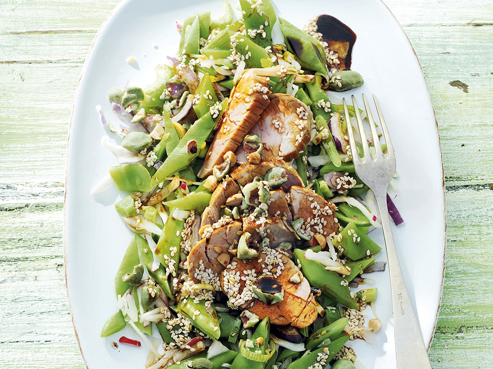 Pork and Green Bean Salad with Sesame Dressing | Savory